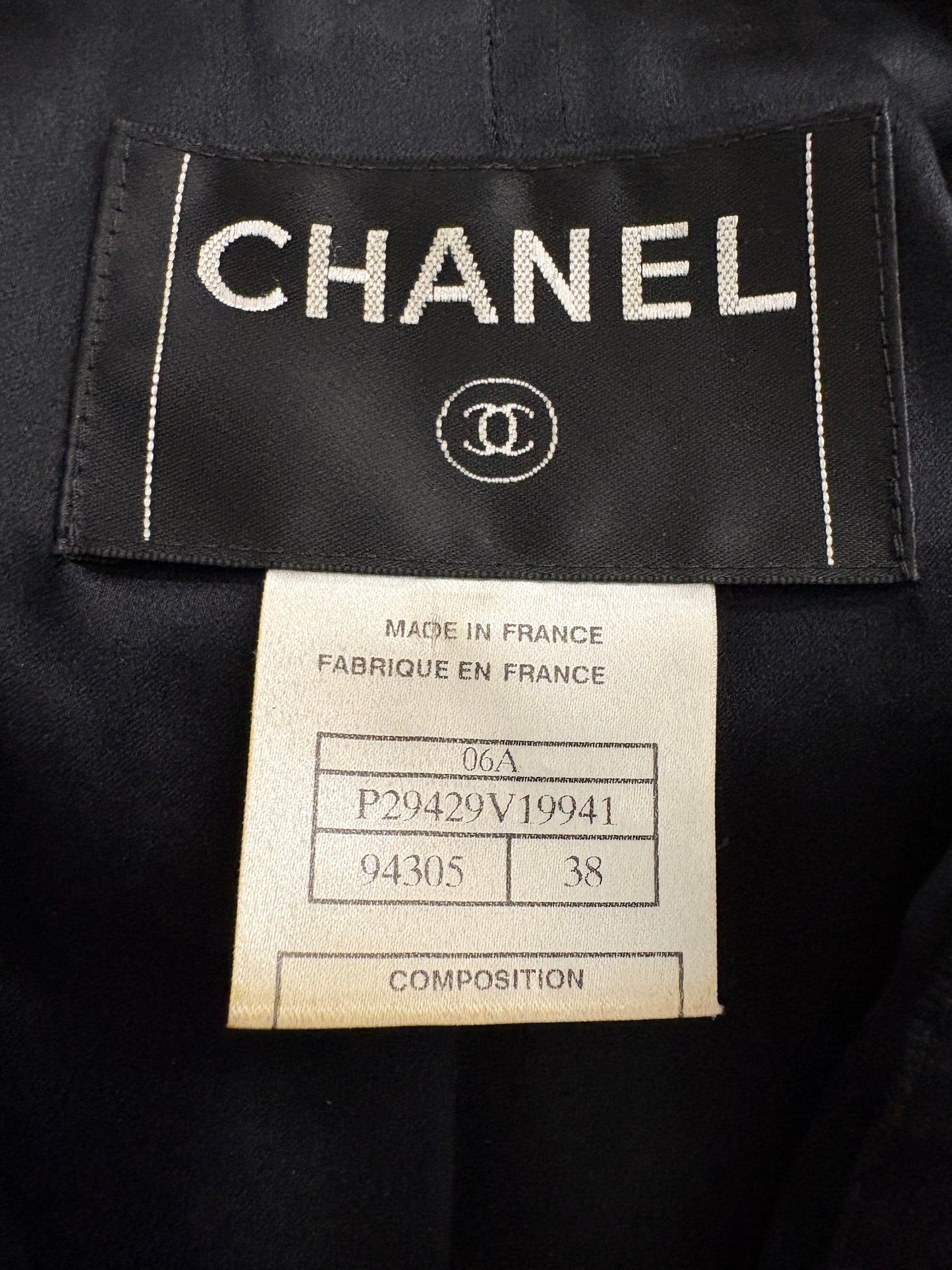 Chanel Black Tweed Jacket with Satin Ribbon Detail FW06