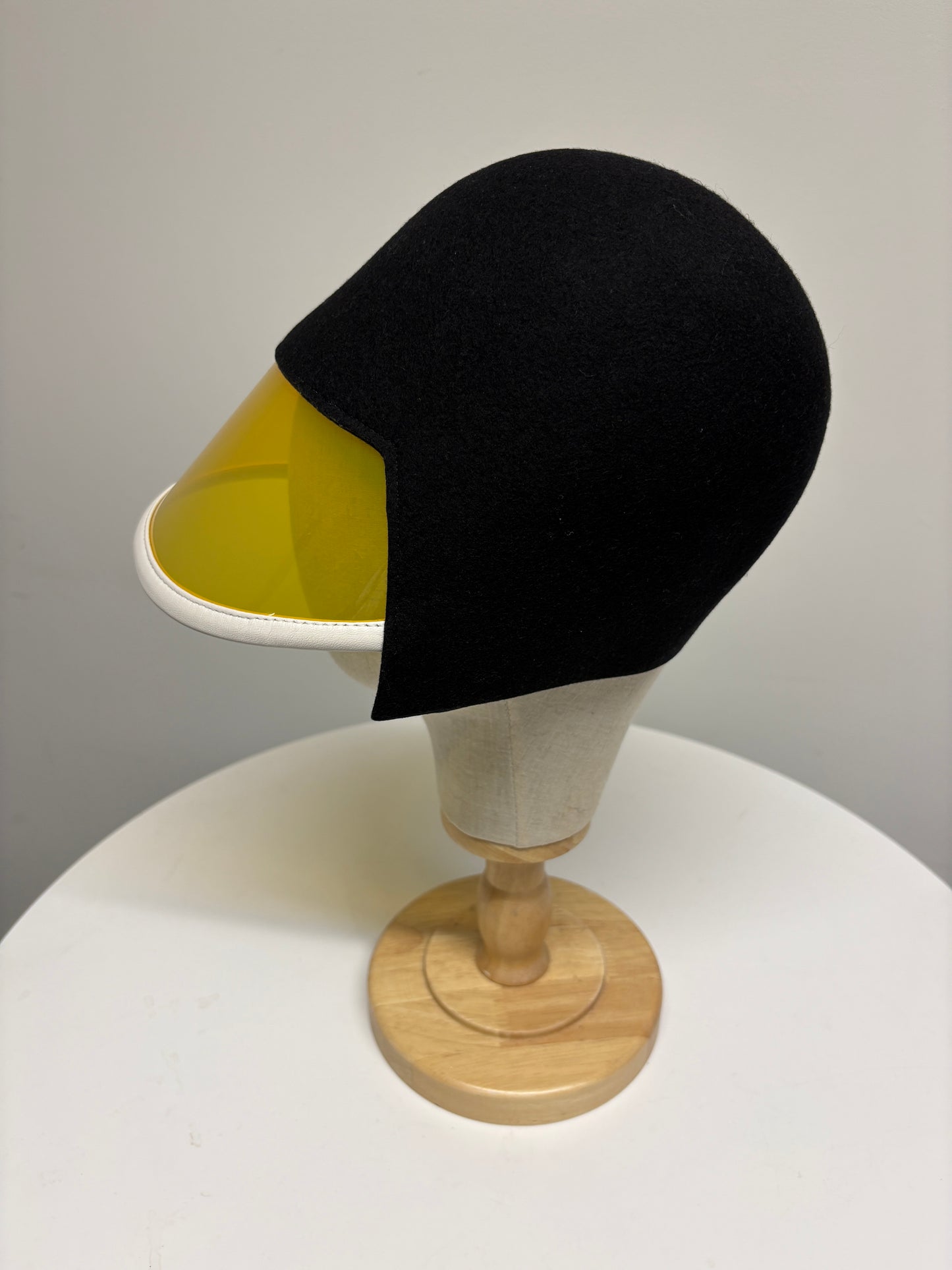 Gucci black shield visor runway hat