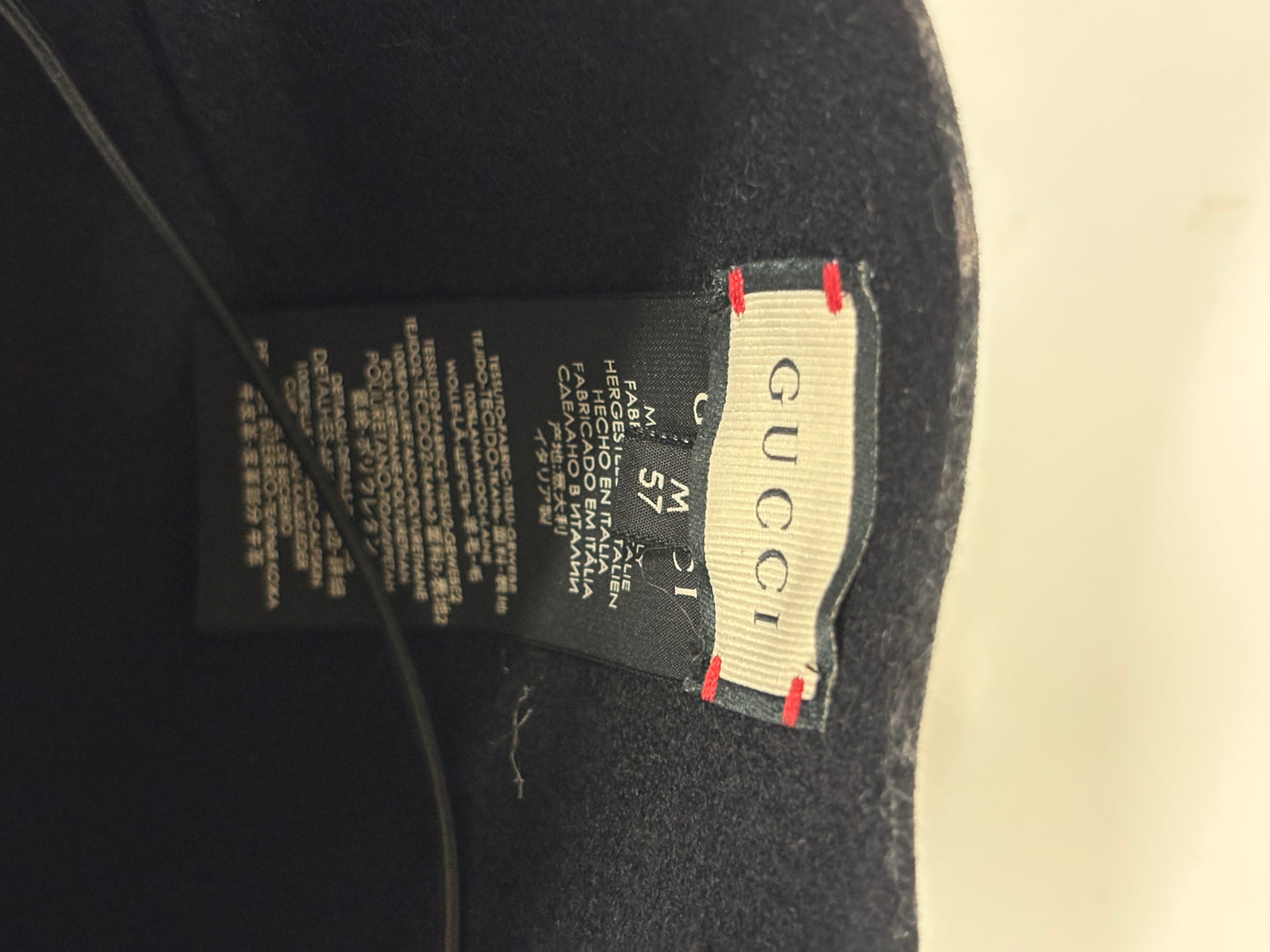 Gucci black shield visor runway hat