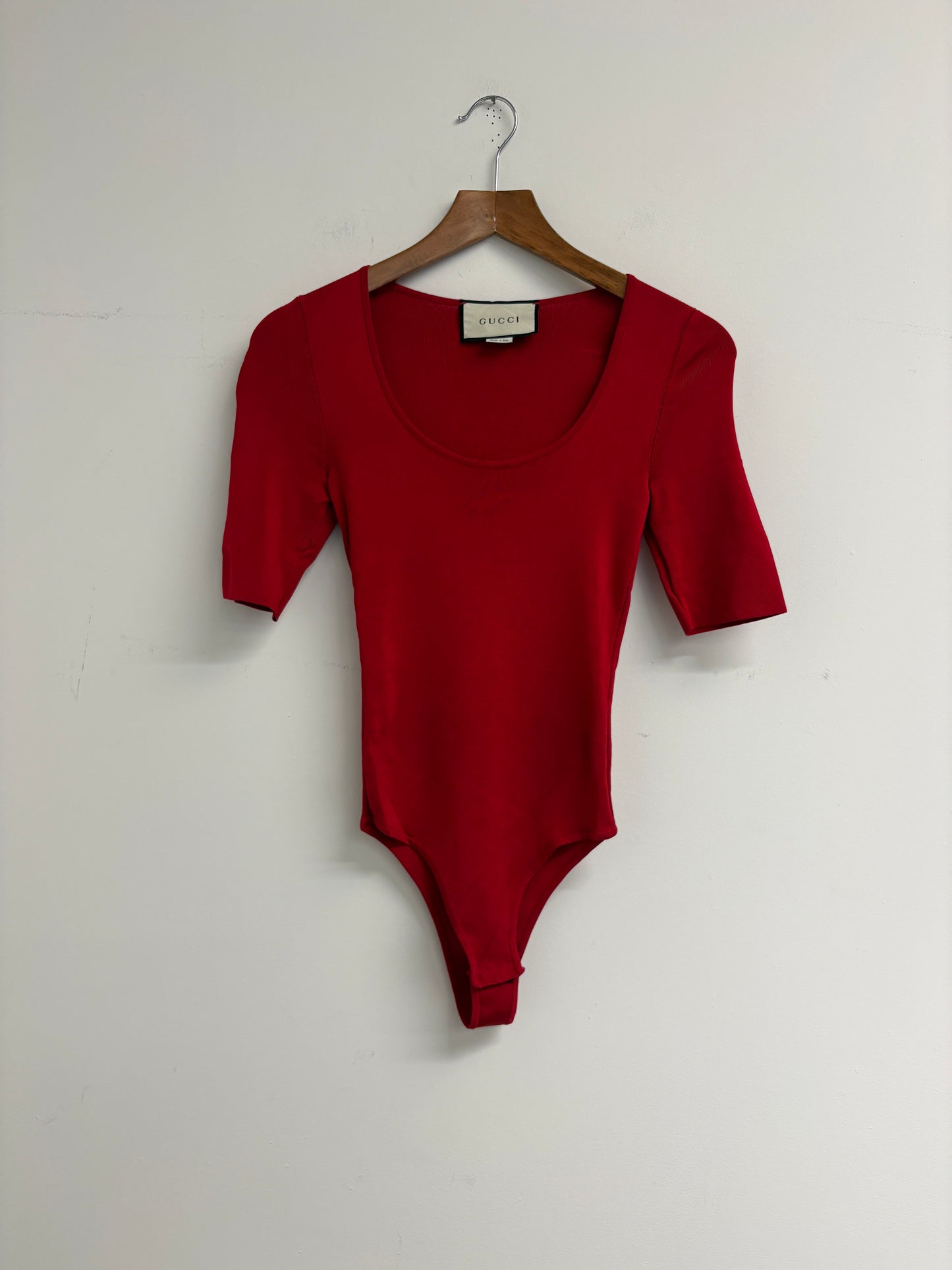 Gucci Red Short Sleeve Bodysuit
