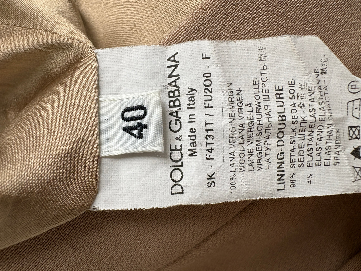 Dolce and Gabbana Beige Pencil Skirt