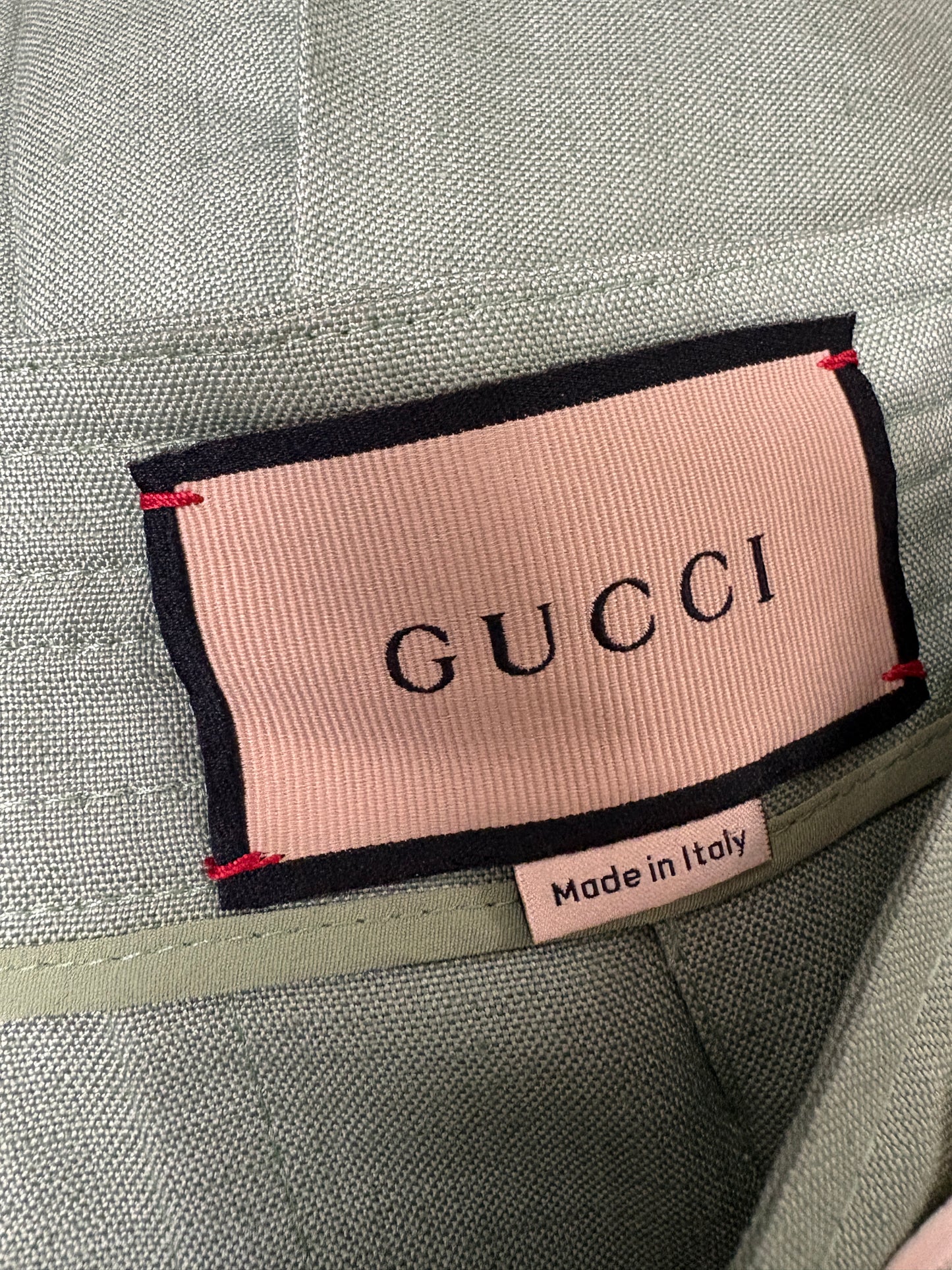 Gucci Green Linen / Viscose Pleated Midi Skirt