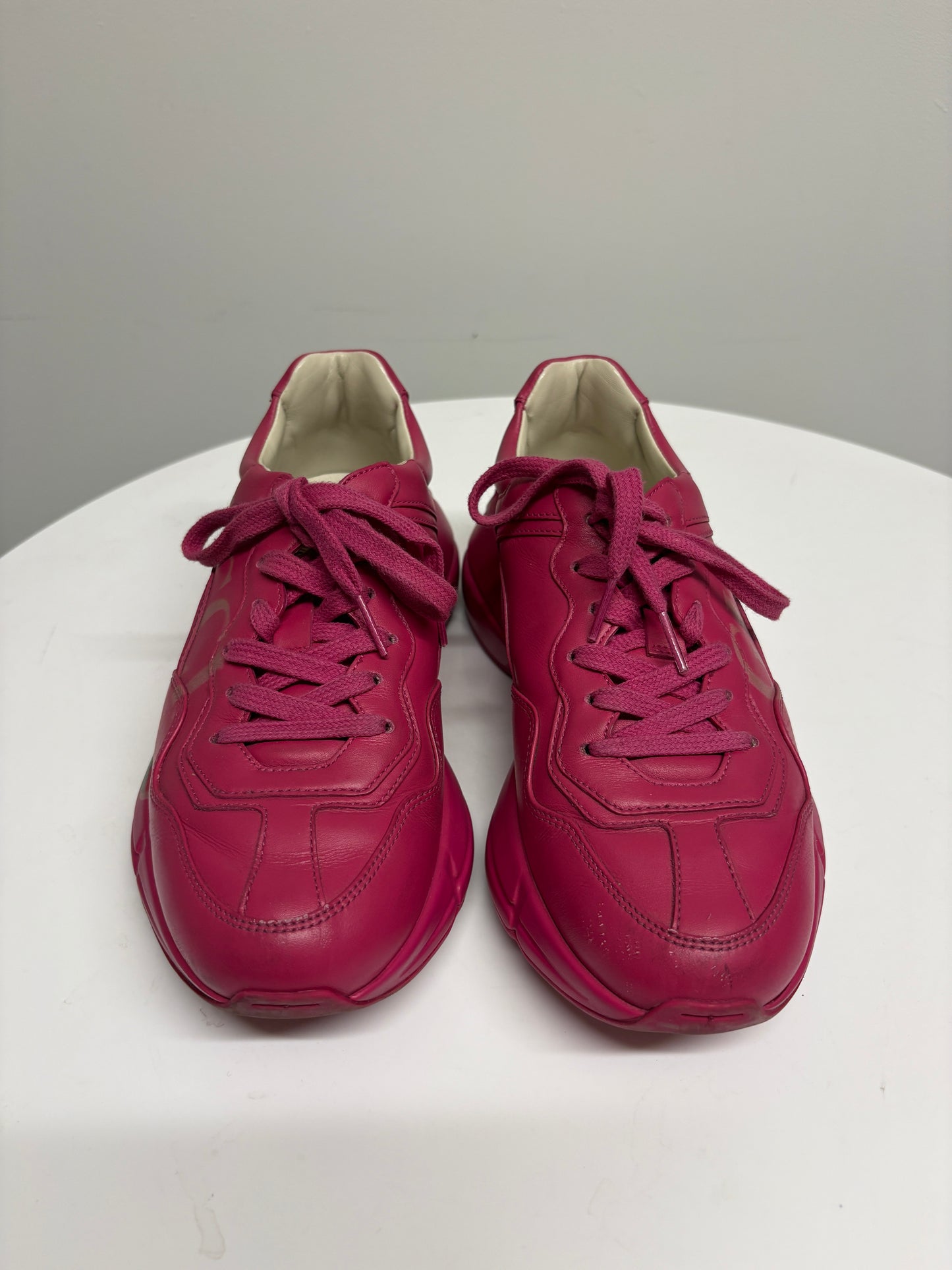 Gucci GG Rhyton Pink Leather Chunky Trainers