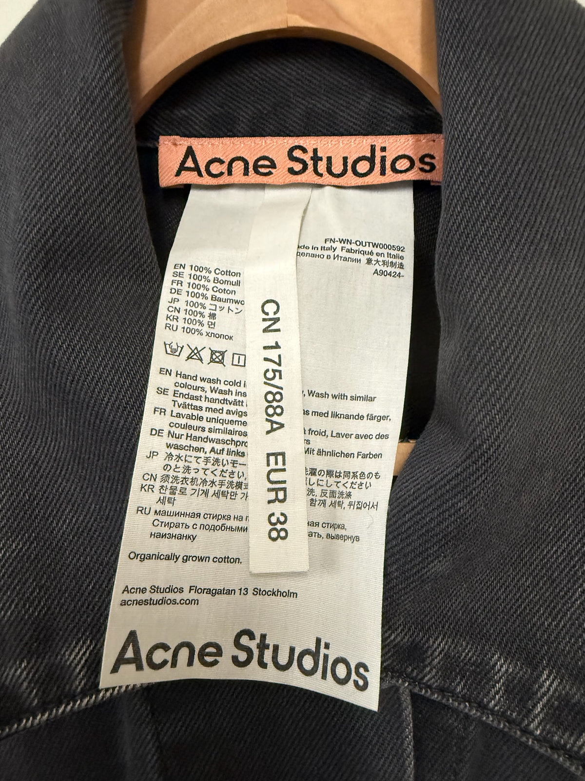 Acne Studios Grey Denim Oversized Jacket