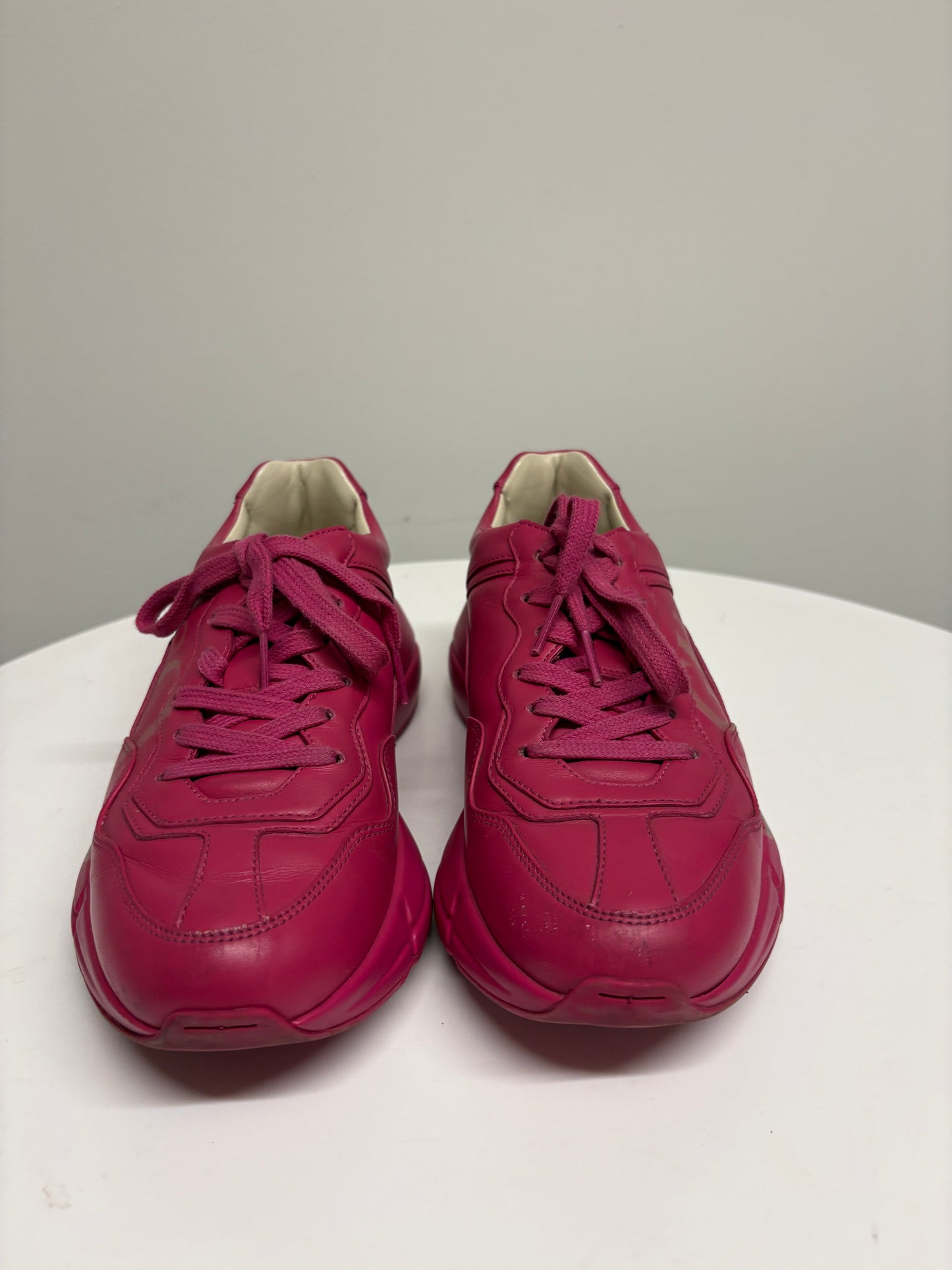 Gucci GG Rhyton Pink Leather Chunky Trainers