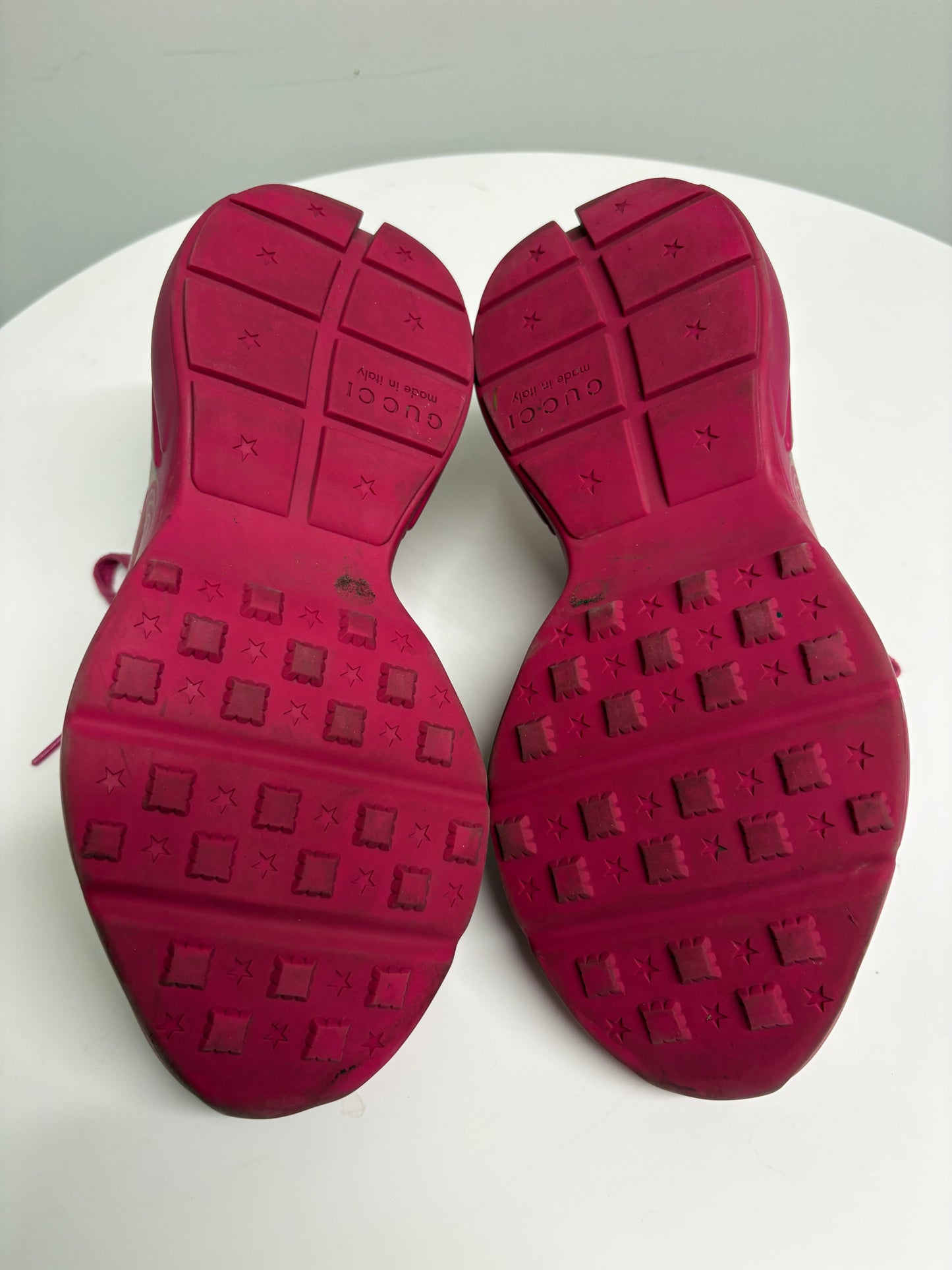 Gucci GG Rhyton Pink Leather Chunky Trainers