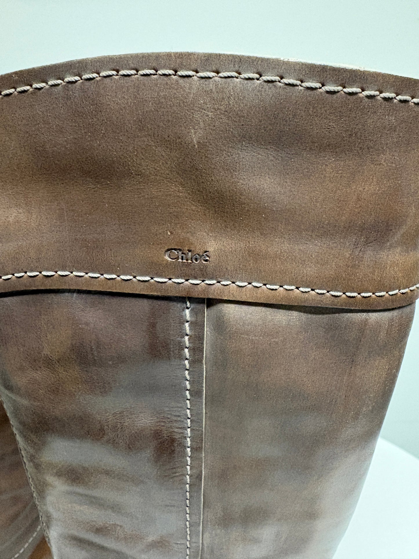 Chloe Dark Brown Saturnia Calf Boots