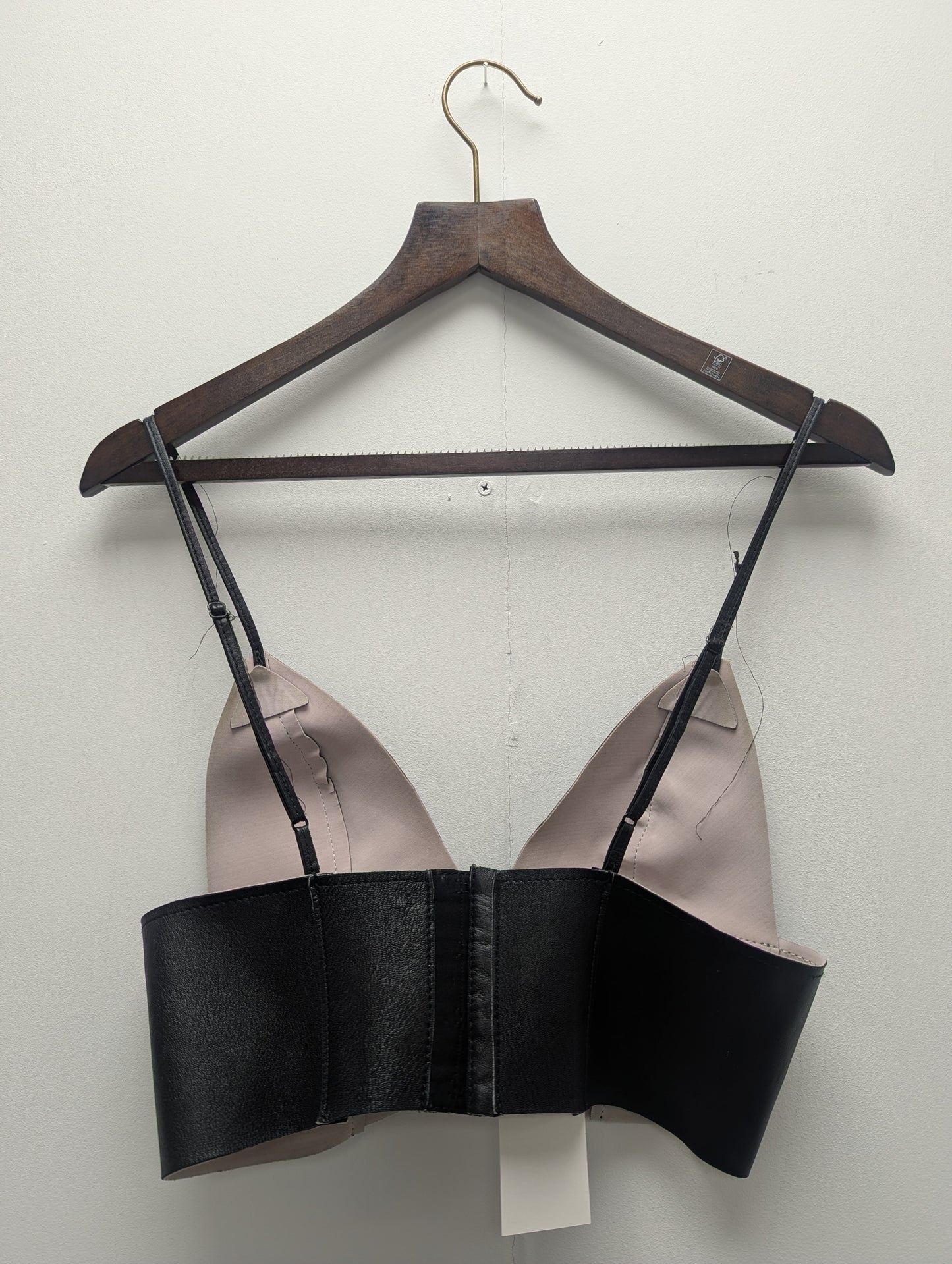 Alexander Wang Black Leather Triangle Bralette Top