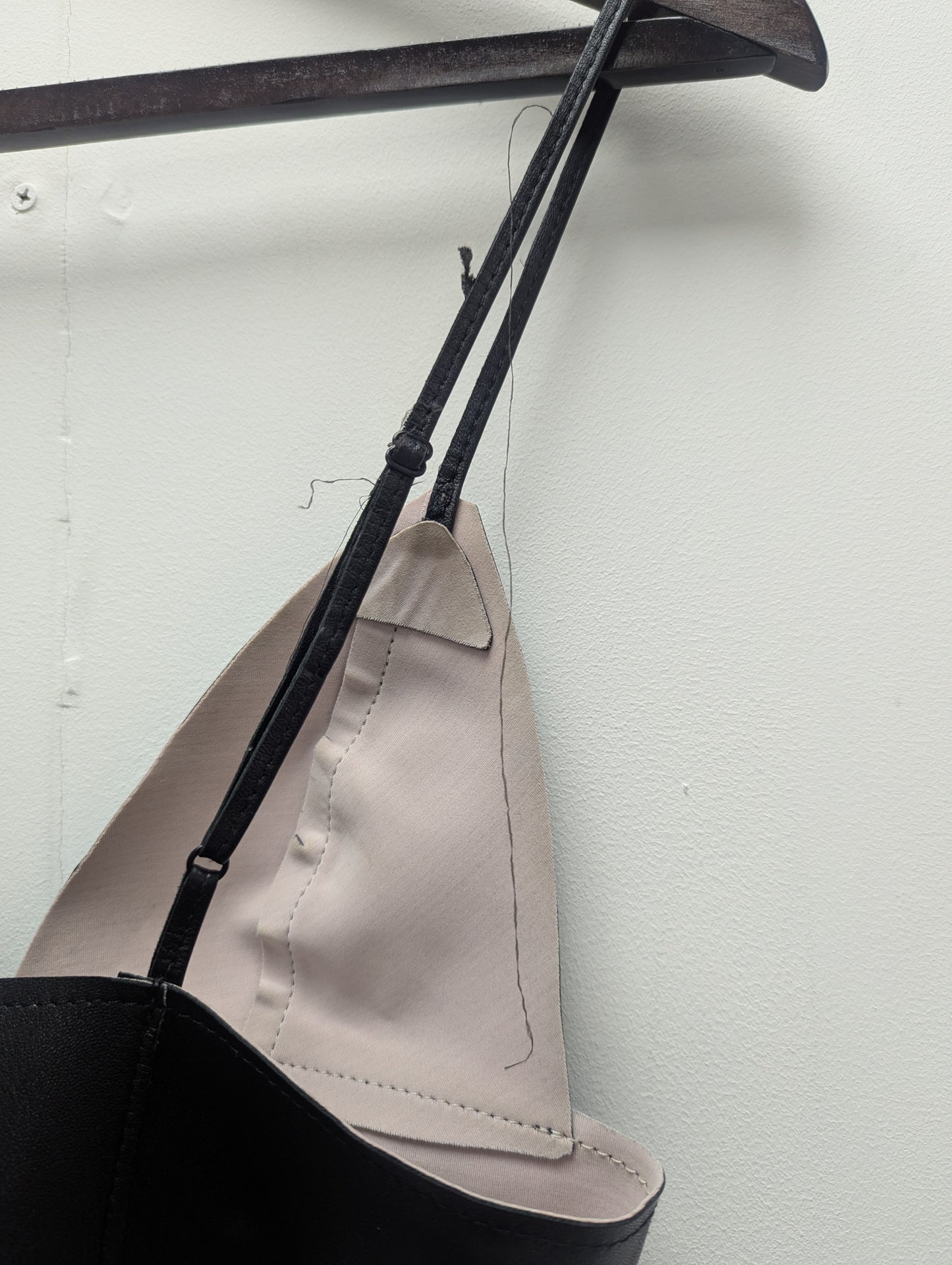 Alexander Wang Black Leather Triangle Bralette Top