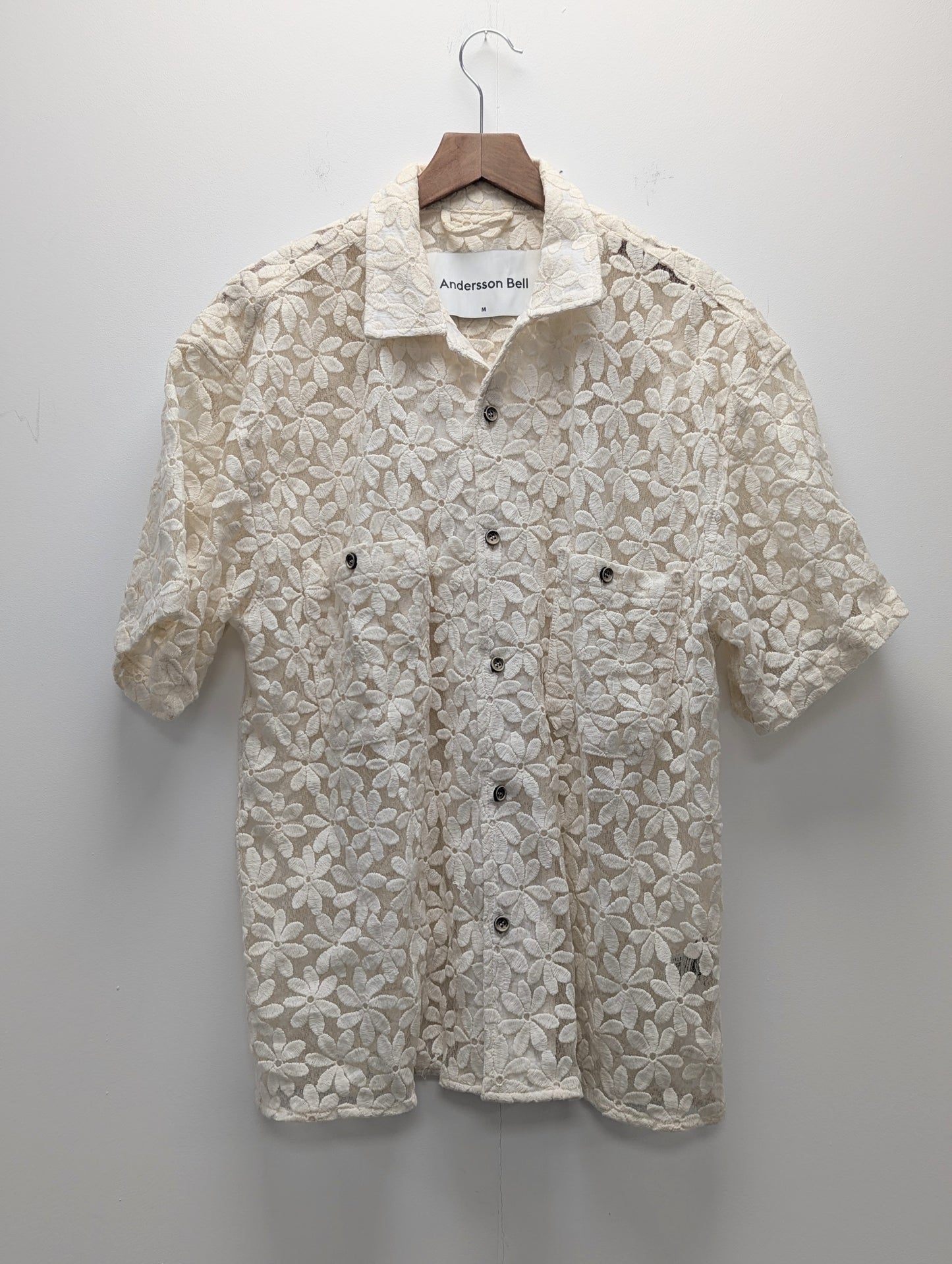 Andersson Bell Cream Crochet Shirt