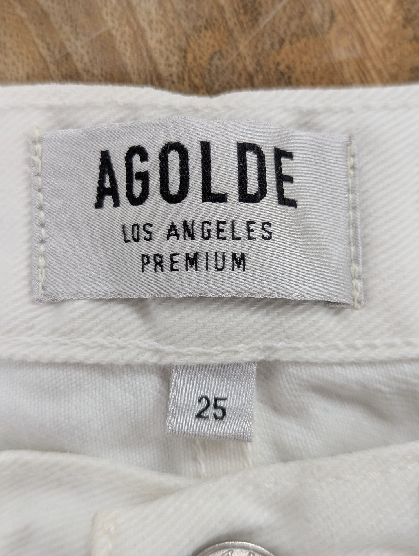 Agolde White Denim Shorts