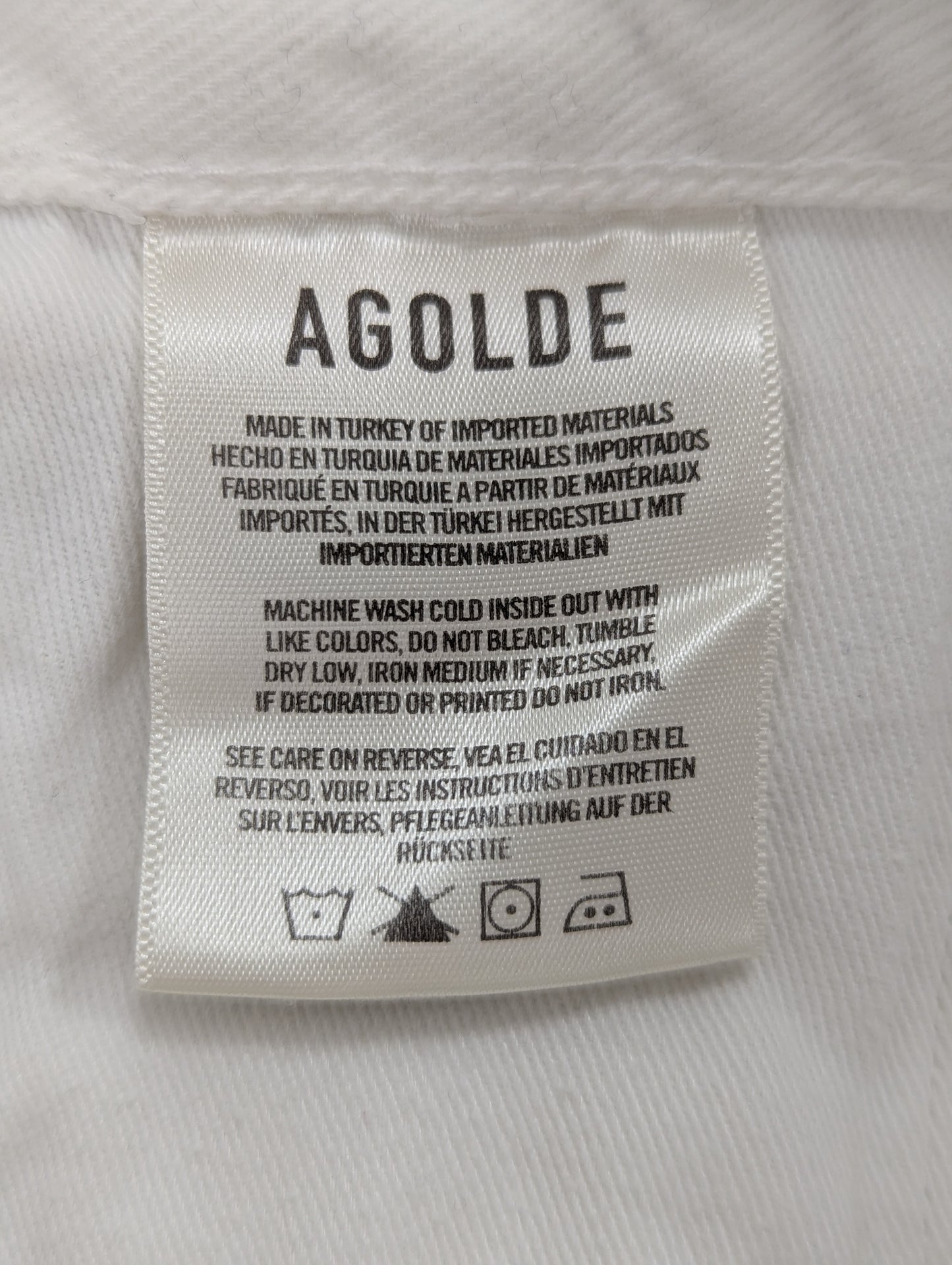 Agolde White Denim Shorts