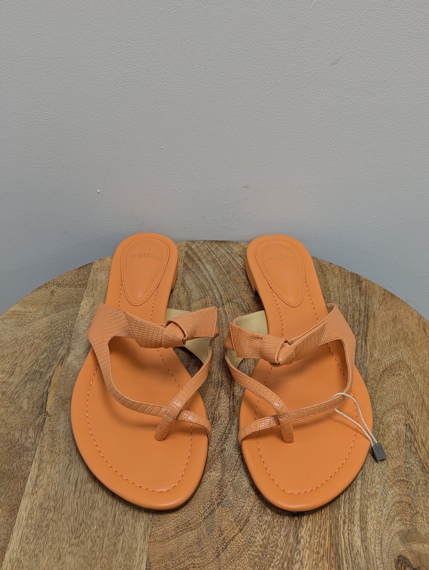 Alexandre Birman Orange Leather Thong Flip Flops