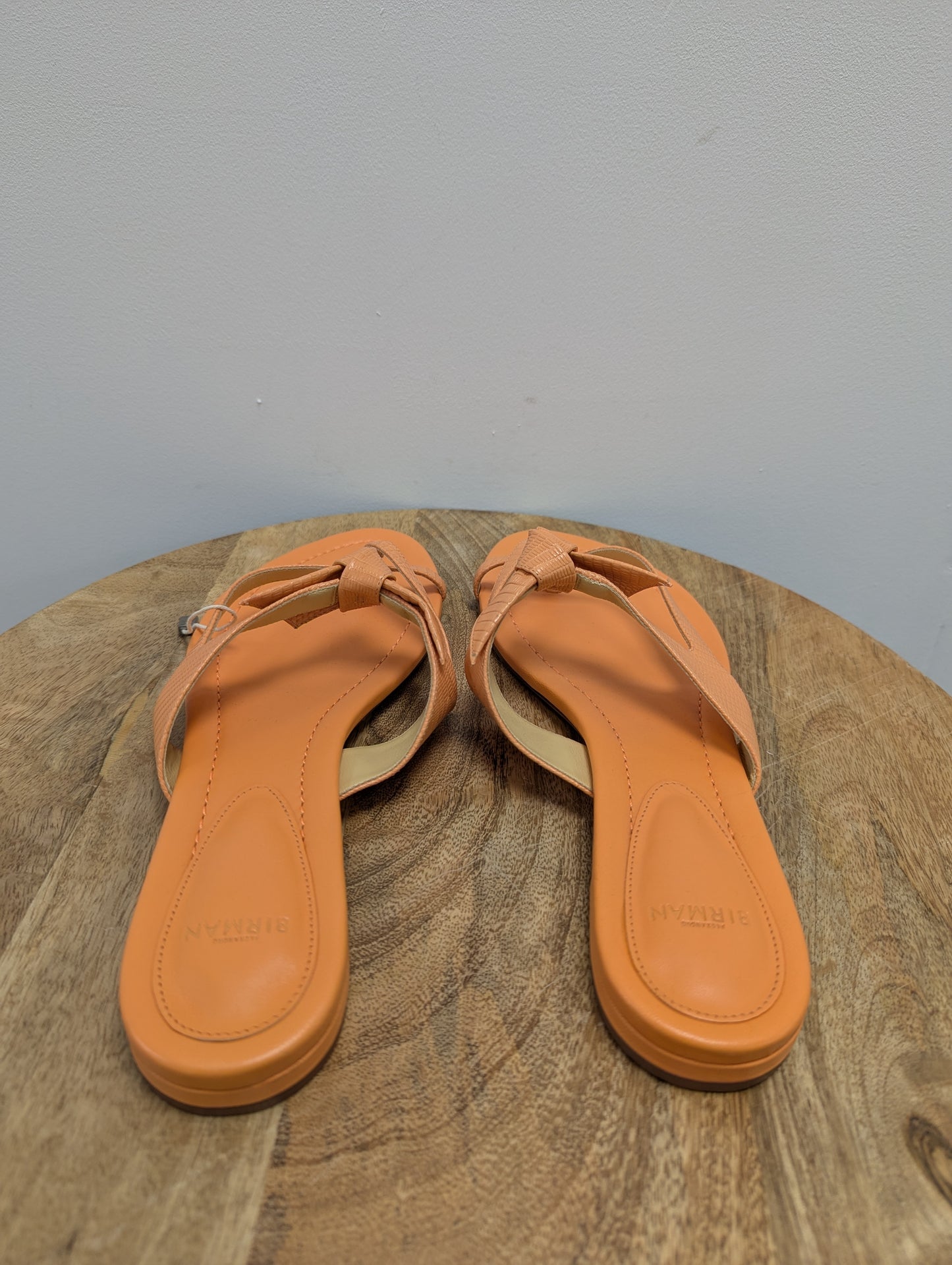 Alexandre Birman Orange Leather Thong Flip Flops