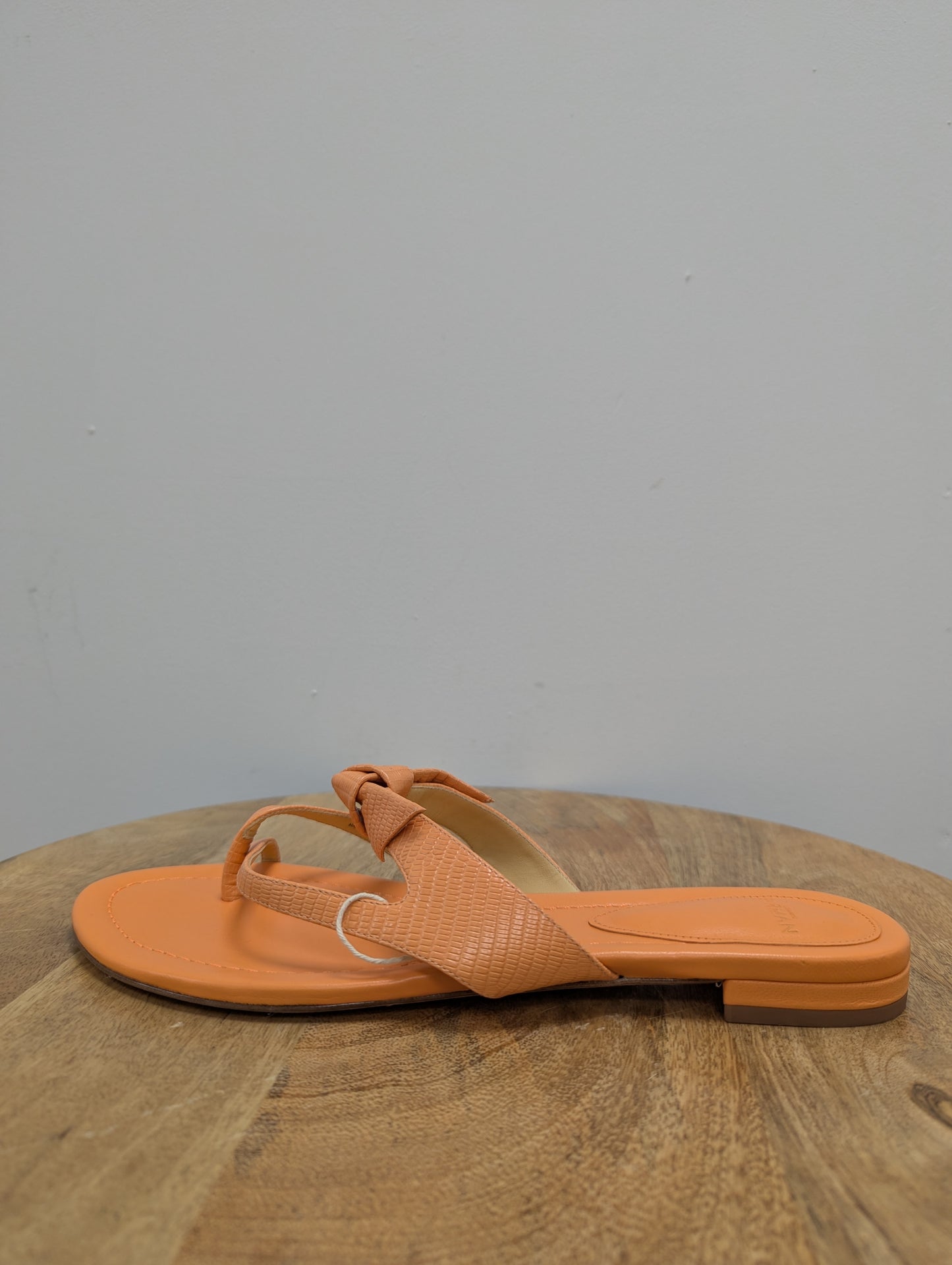 Alexandre Birman Orange Leather Thong Flip Flops