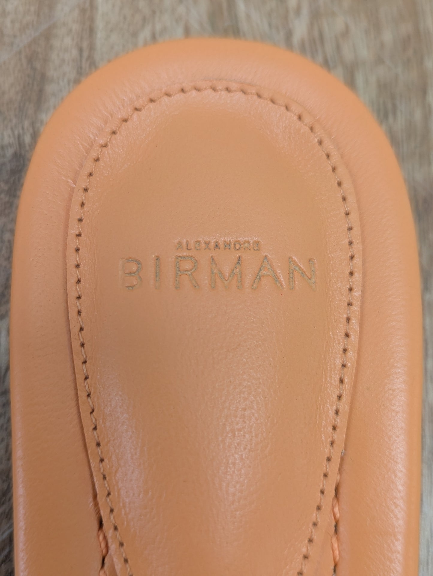 Alexandre Birman Orange Leather Thong Flip Flops