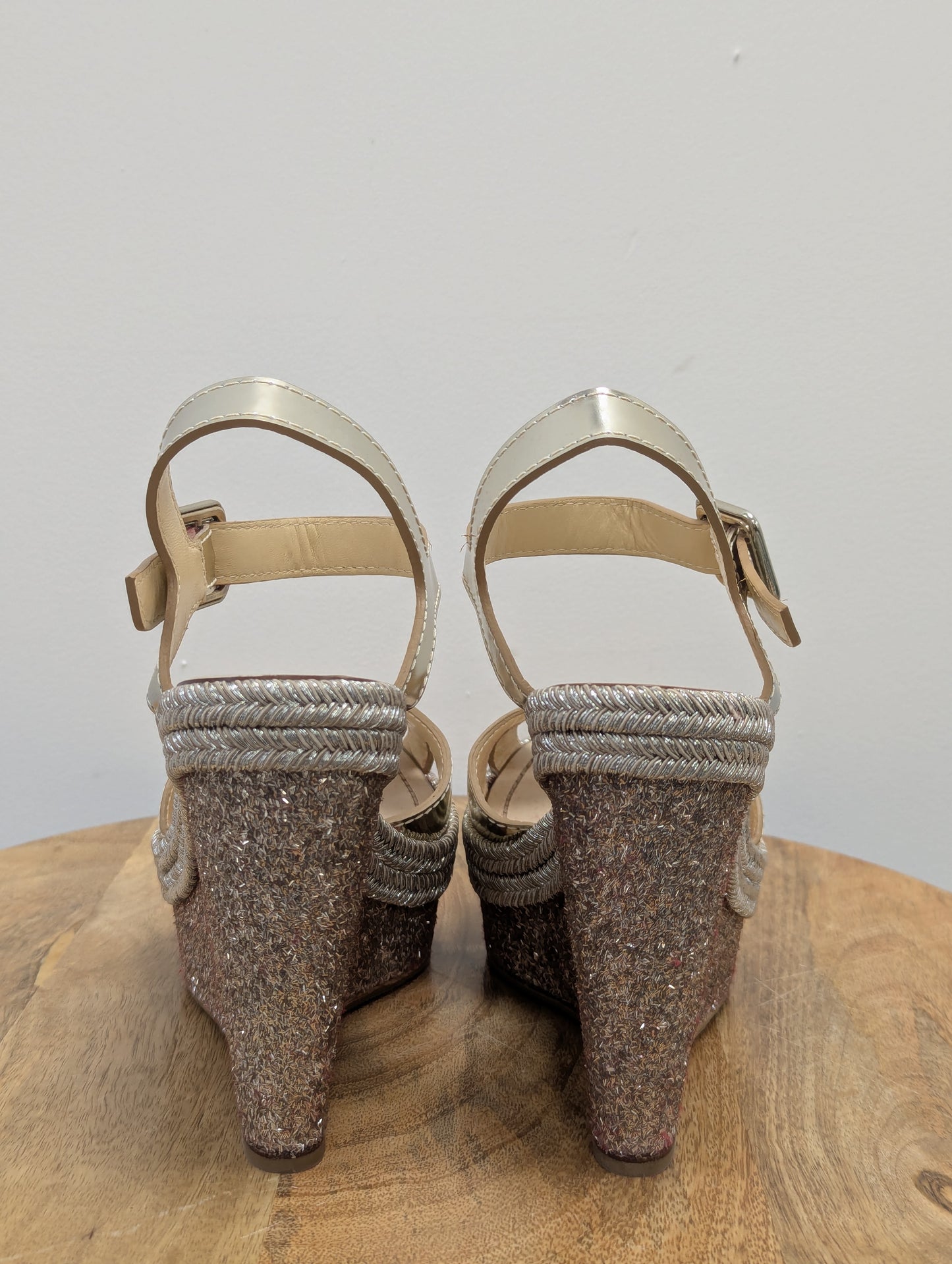 Christian Louboutin Champagne Glitter Wedges