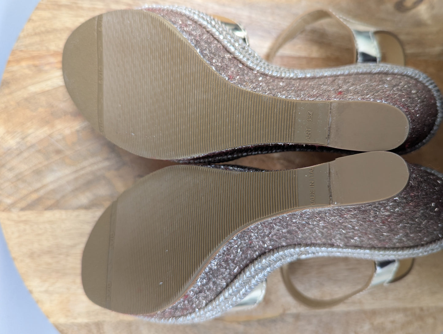 Christian Louboutin Champagne Glitter Wedges