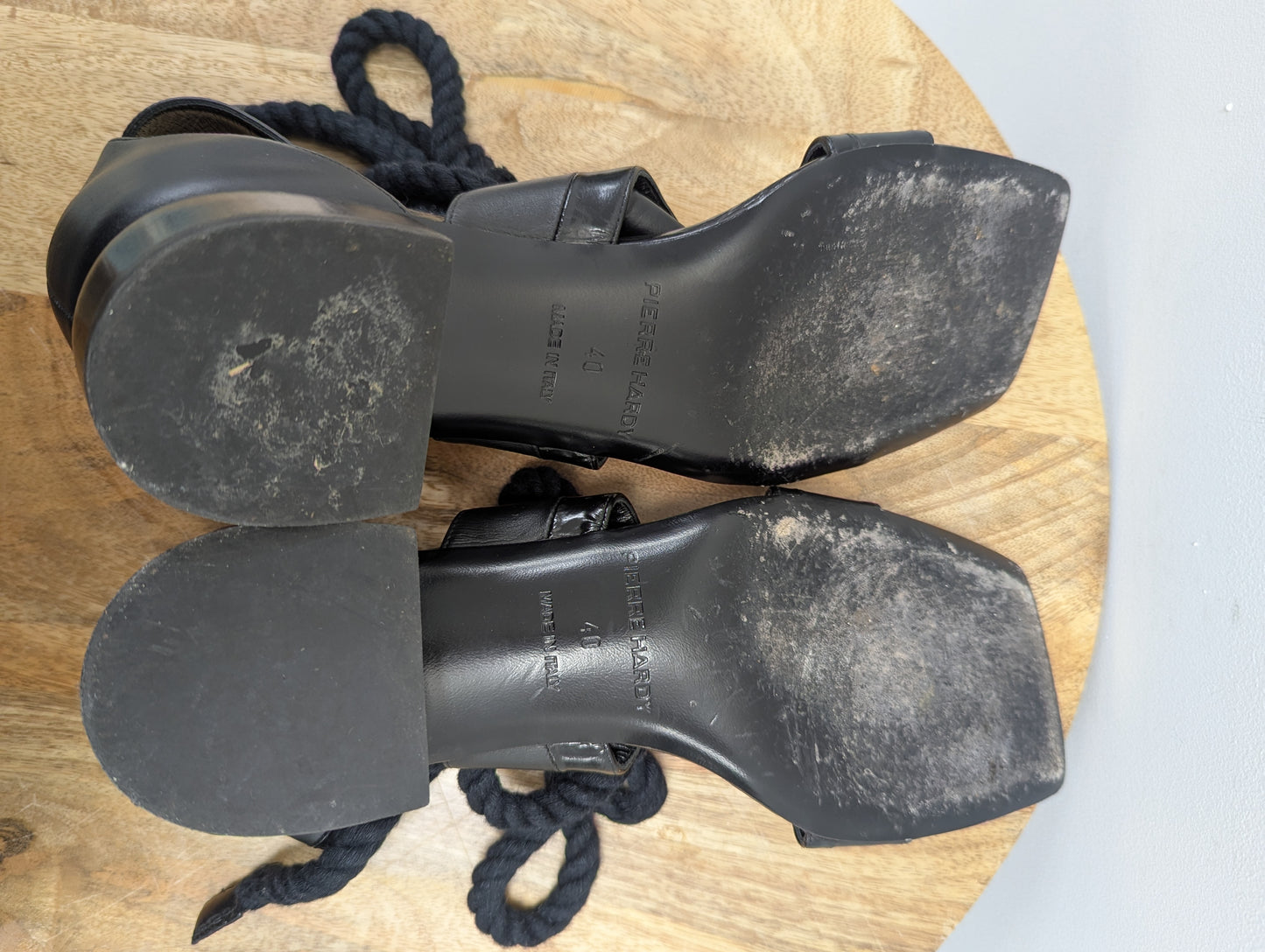 Pierre Hardy Lace Up Black Sandals