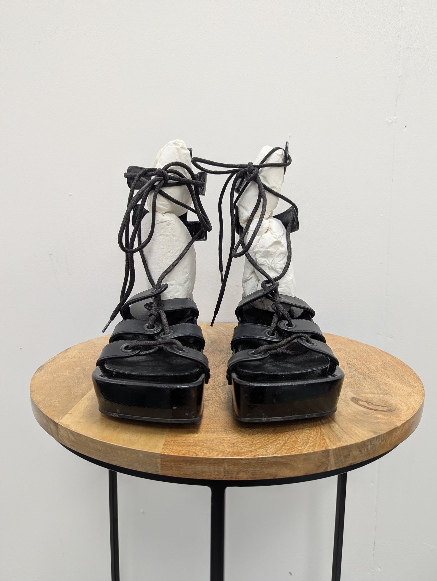 Paco Rabanne Black Flatform Sandals