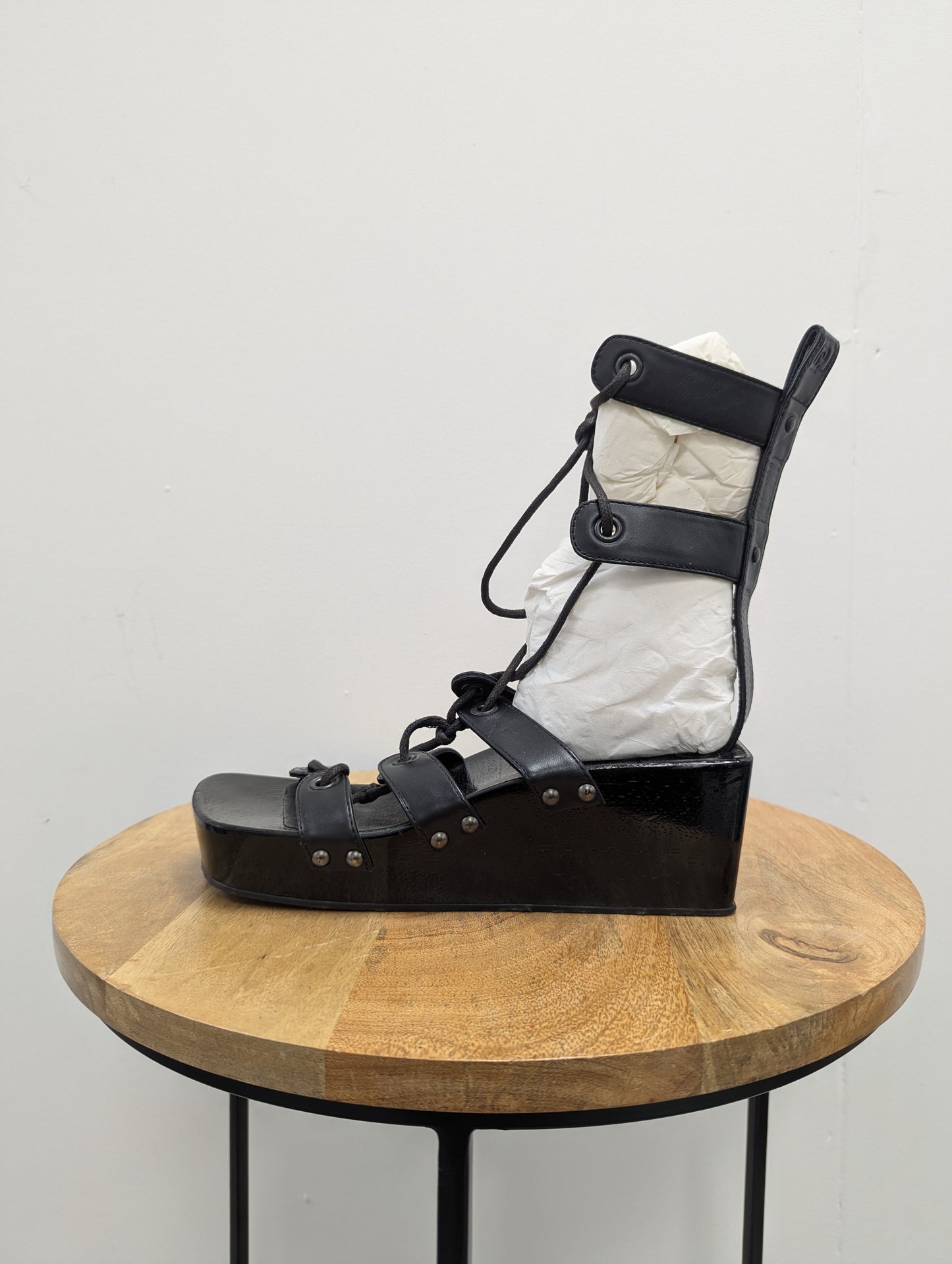 Paco Rabanne Black Flatform Sandals
