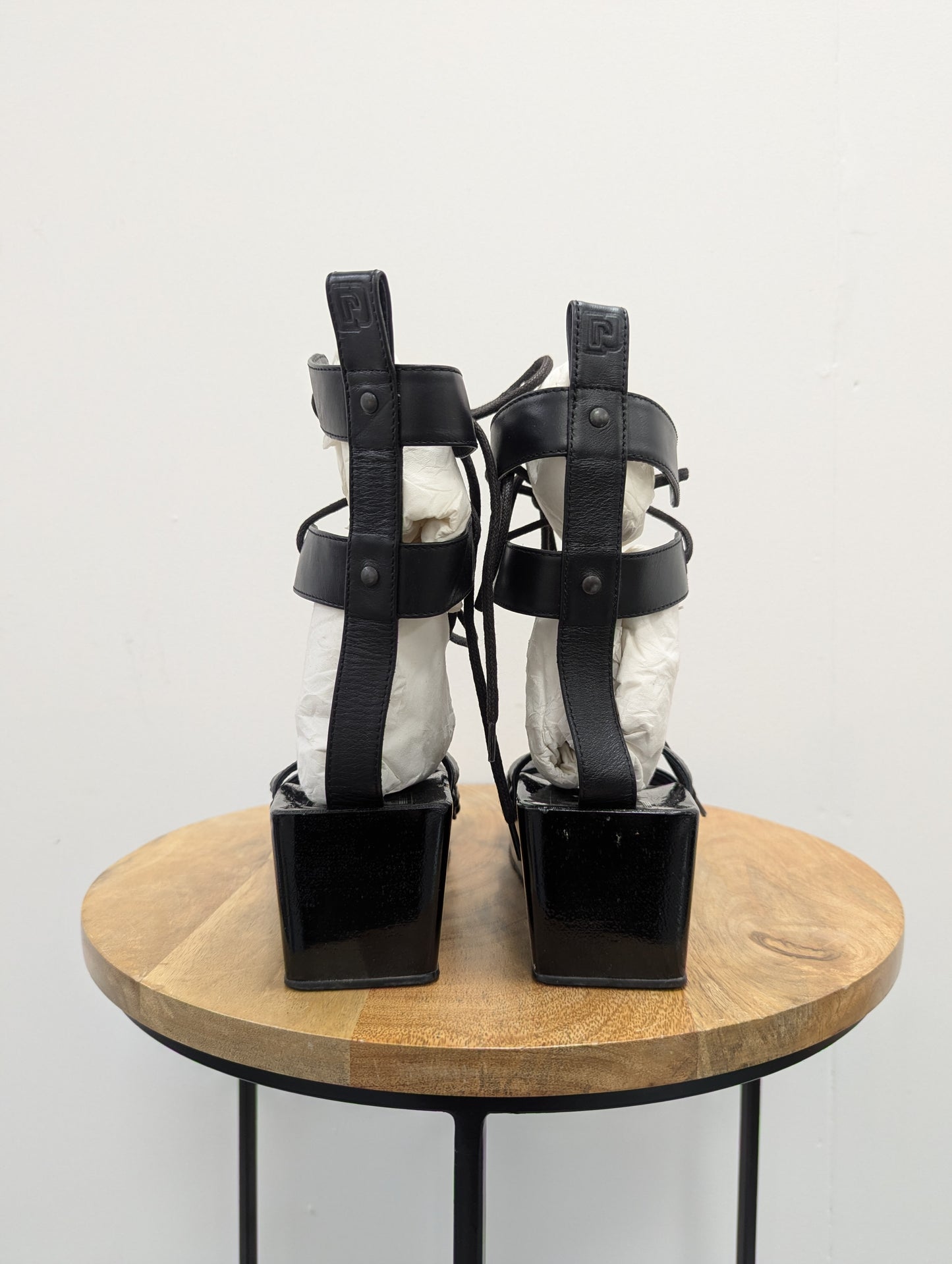 Paco Rabanne Black Flatform Sandals