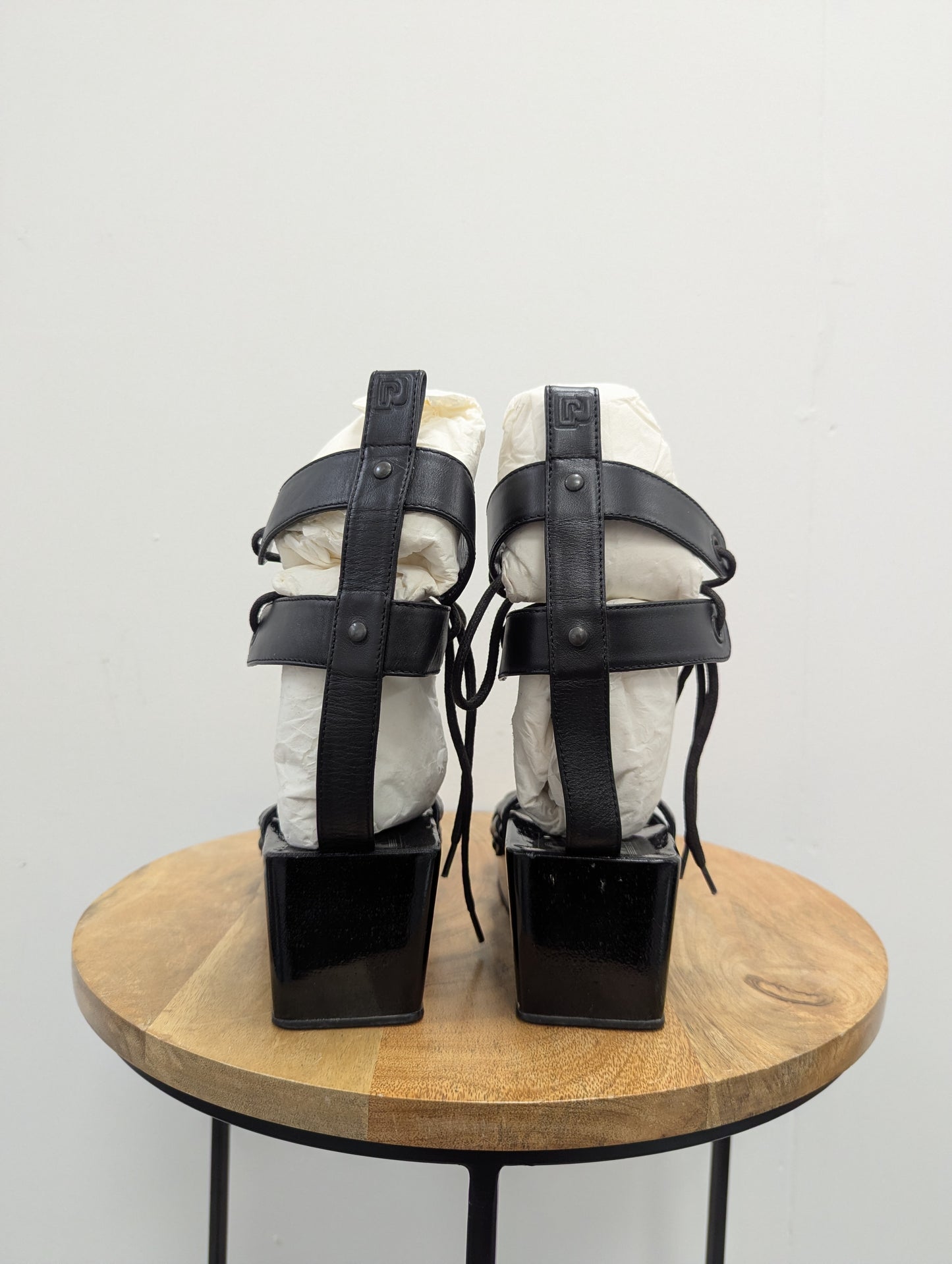 Paco Rabanne Black Flatform Sandals