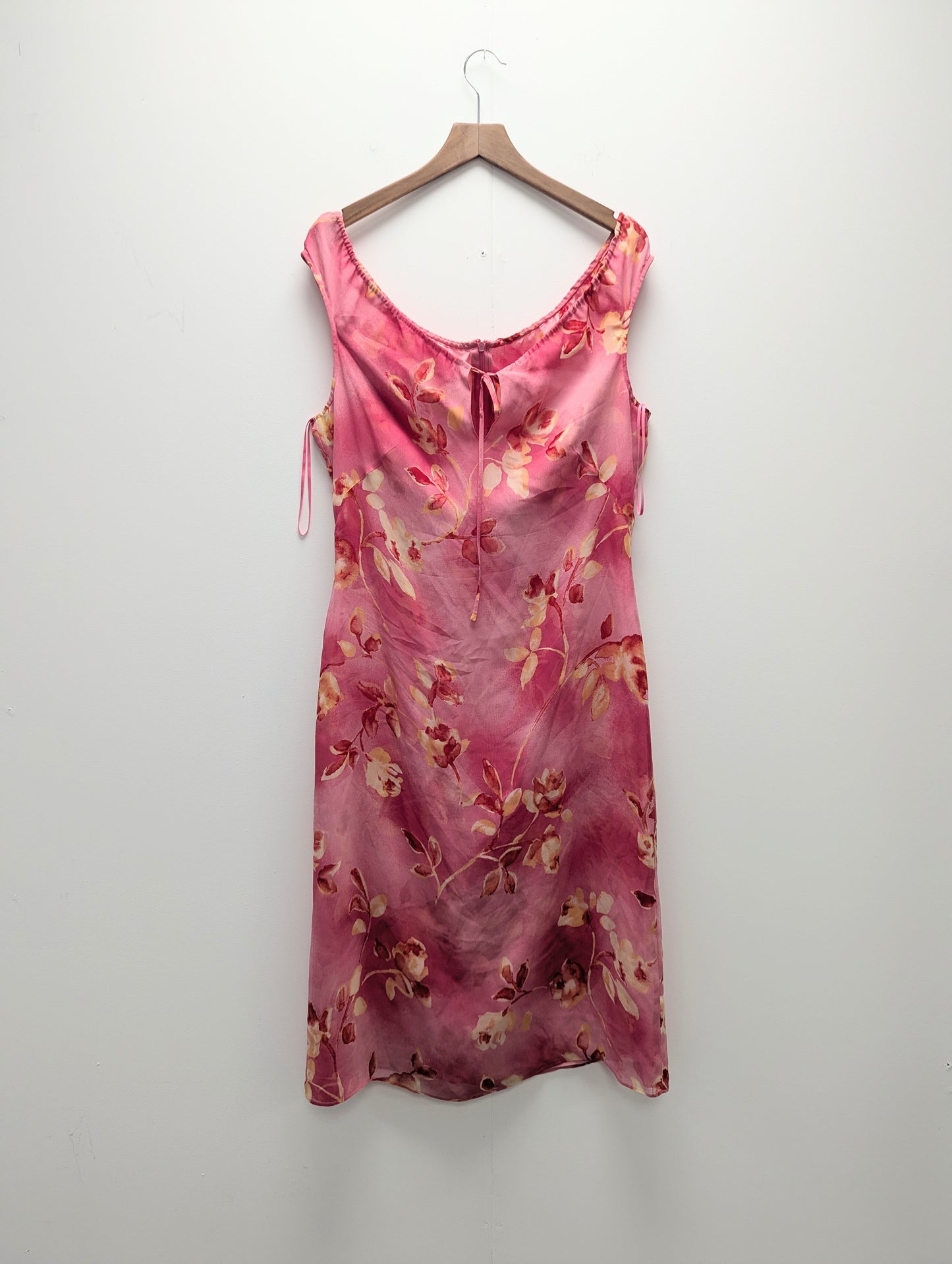 Escada Silk Mid Length Floral Dress In Pink
