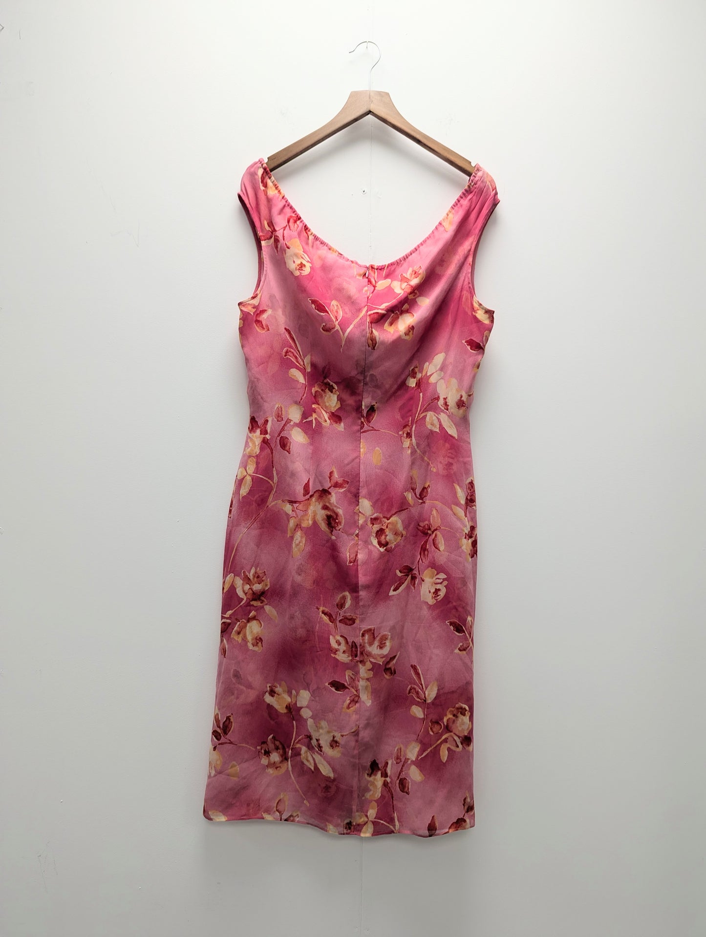 Escada Silk Mid Length Floral Dress In Pink