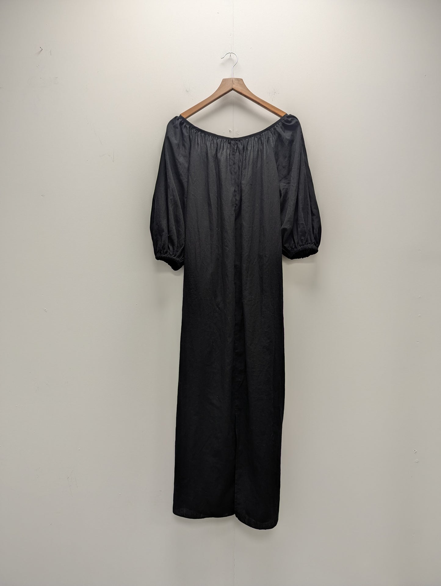 Fil De Vie Black Cotton Maxi Dress