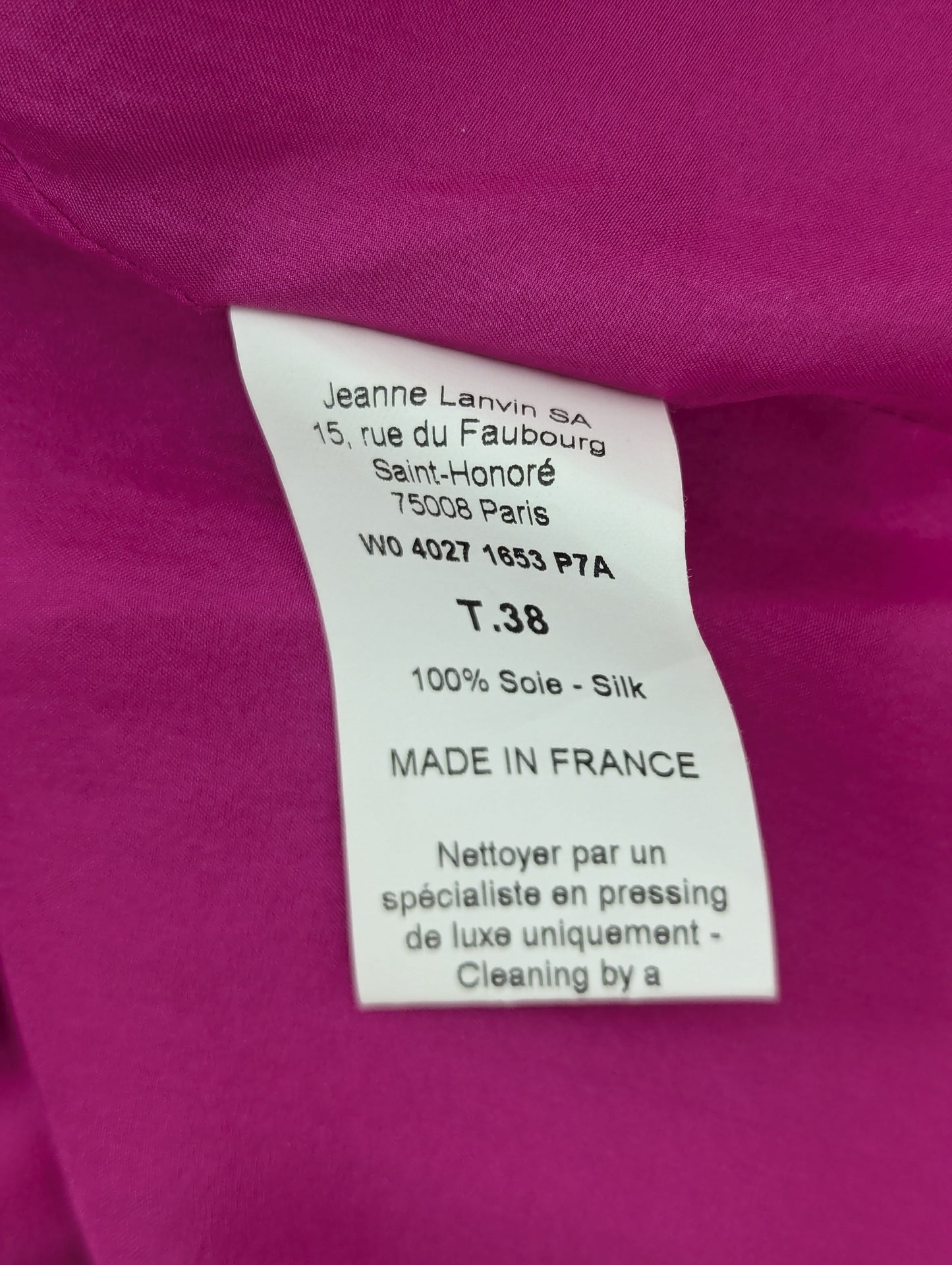 Lanvin Pink Silk Skirt