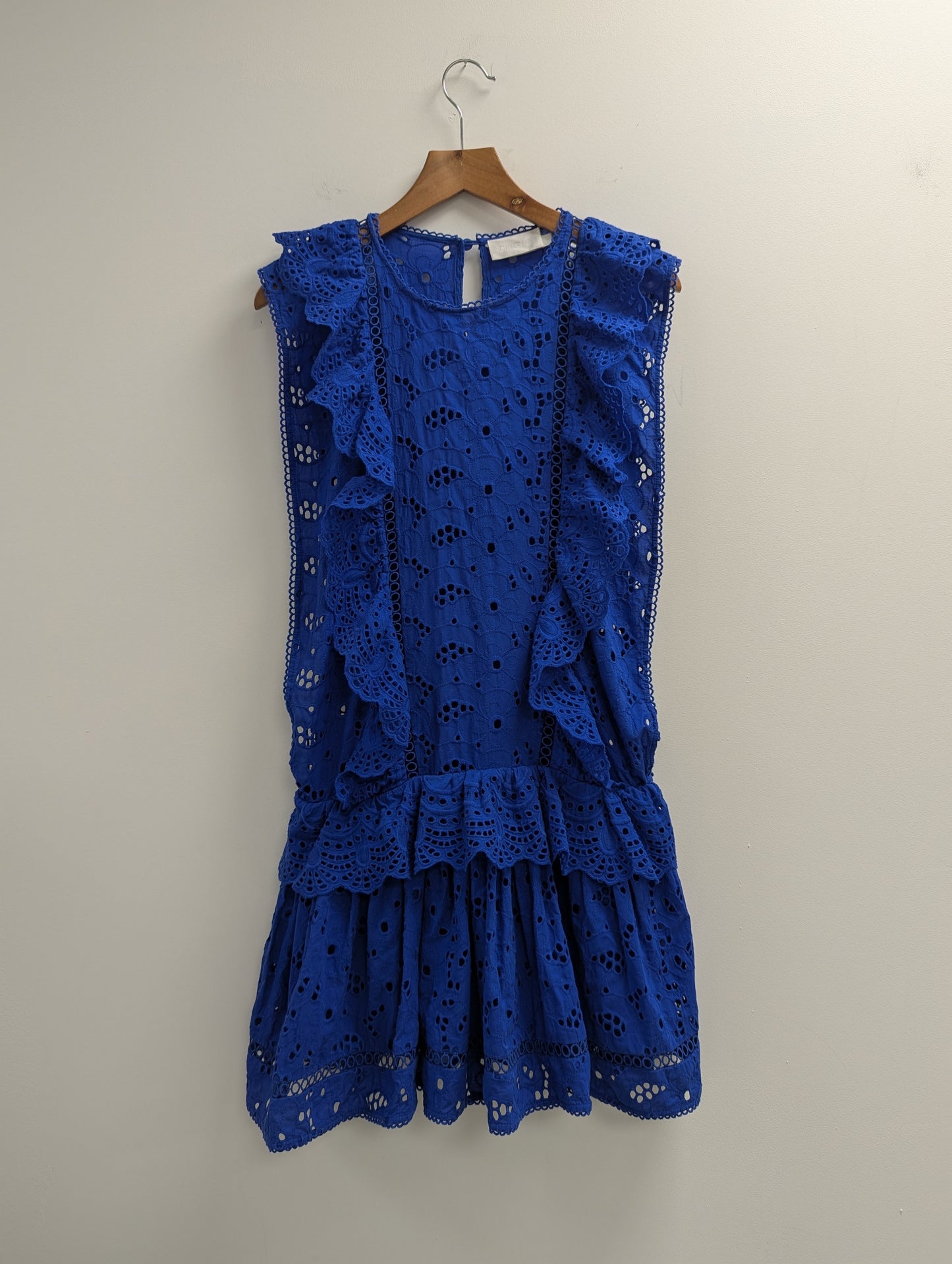Zimmermann Royal Blue Broderie Anglaise Mini Dress