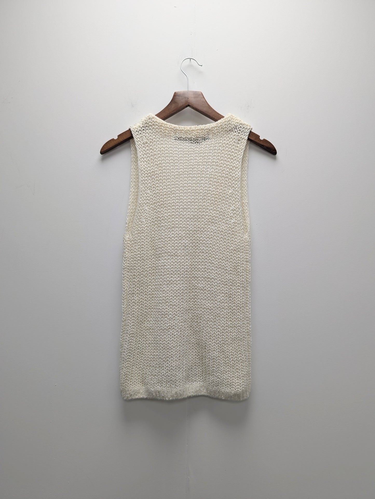 Enza Costa Linen Open Knit Vest