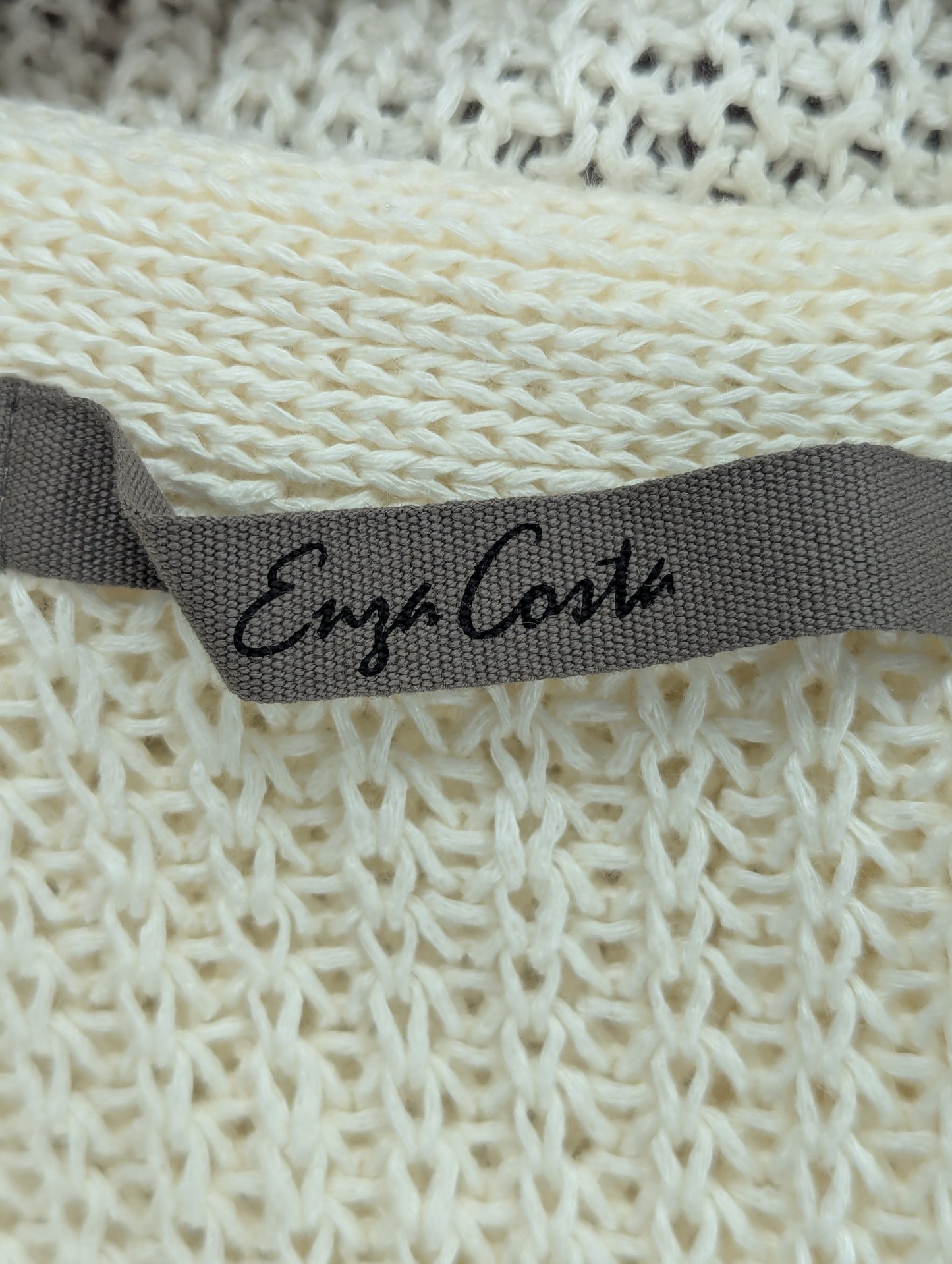 Enza Costa Linen Open Knit Vest