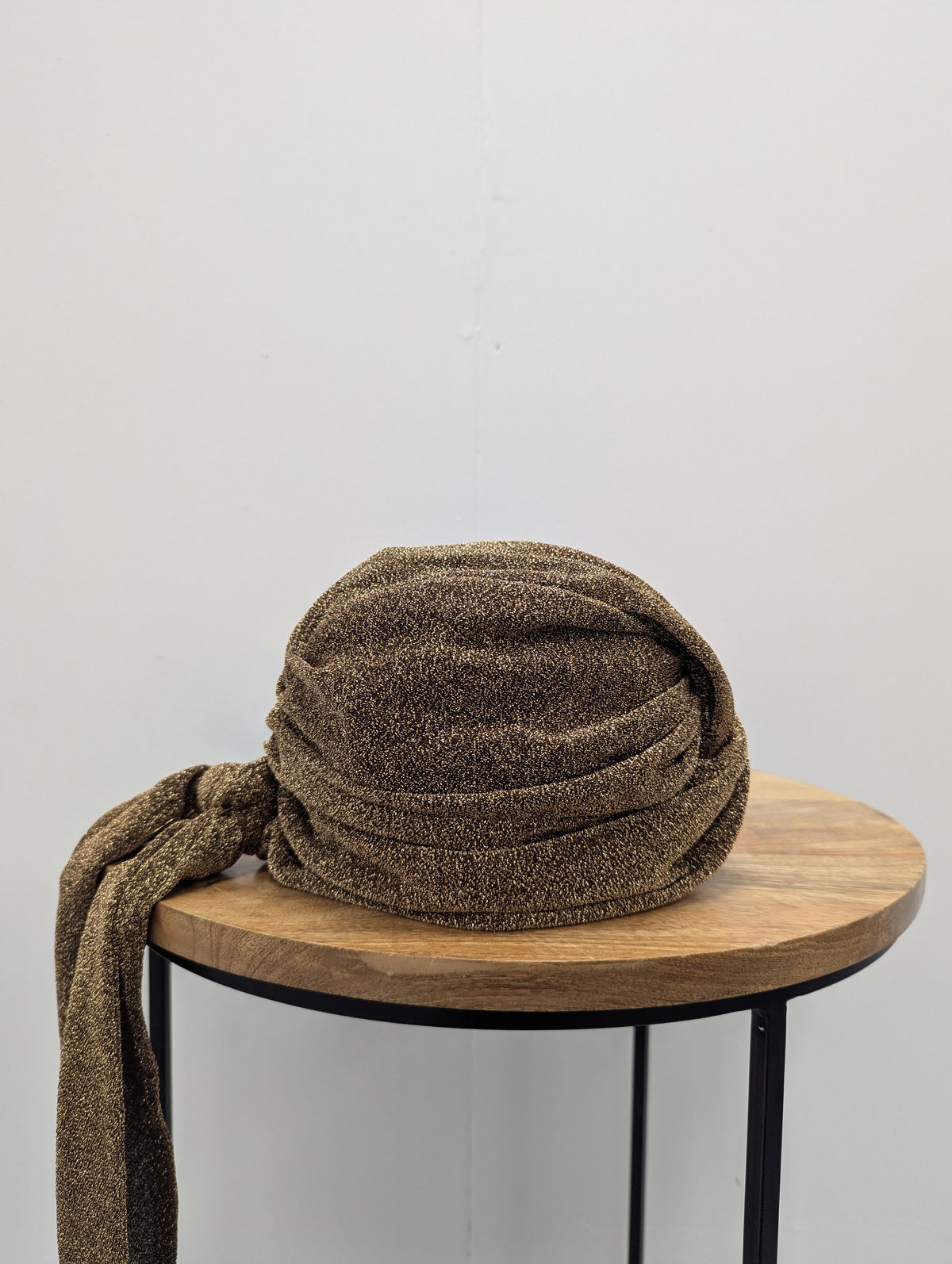 Oseree Gold Metallic Hair Turban