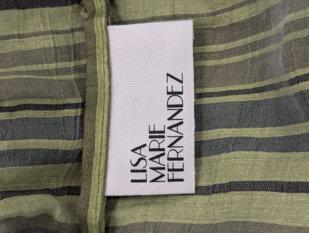 Lisa Marie Fernandez Green Striped Linen Arden Dress