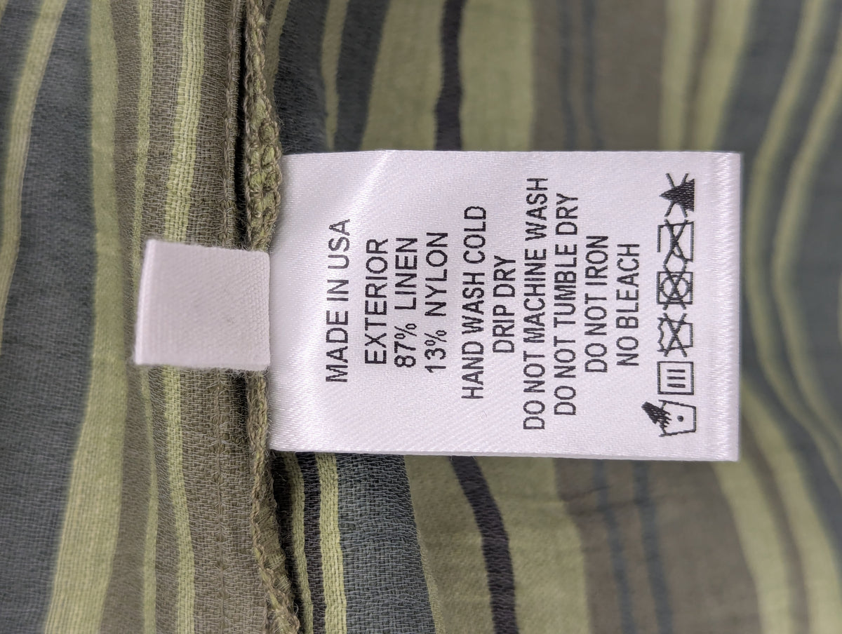 Lisa Marie Fernandez Green Striped Linen Arden Dress