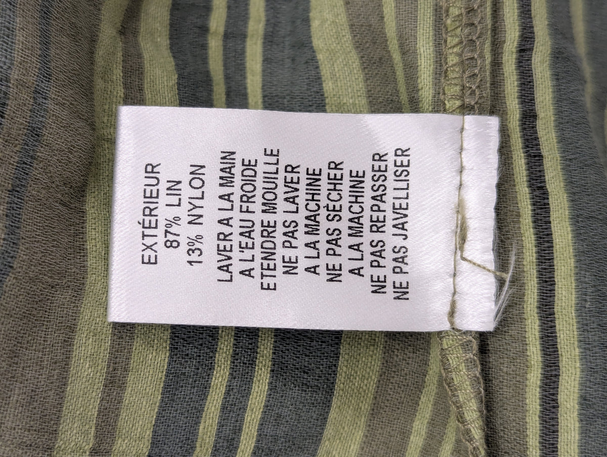Lisa Marie Fernandez Green Striped Linen Arden Dress