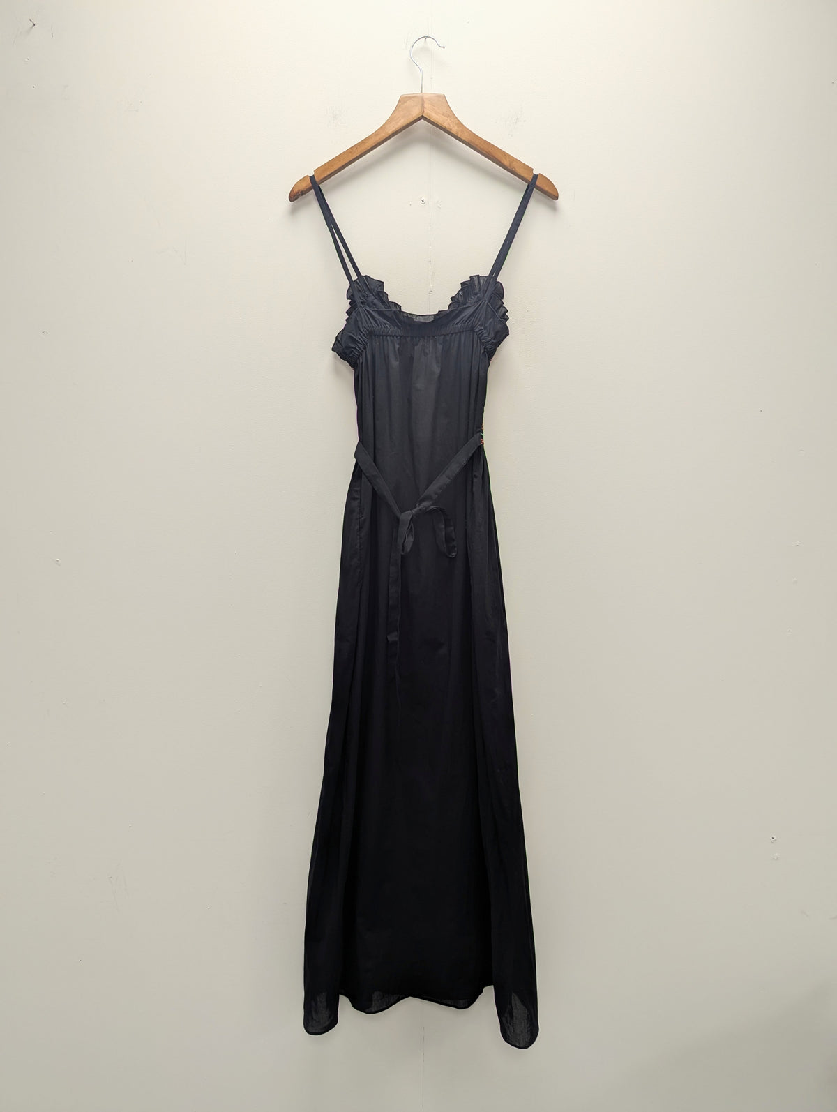Loretta Caponi Black Cotton Bianca Dress