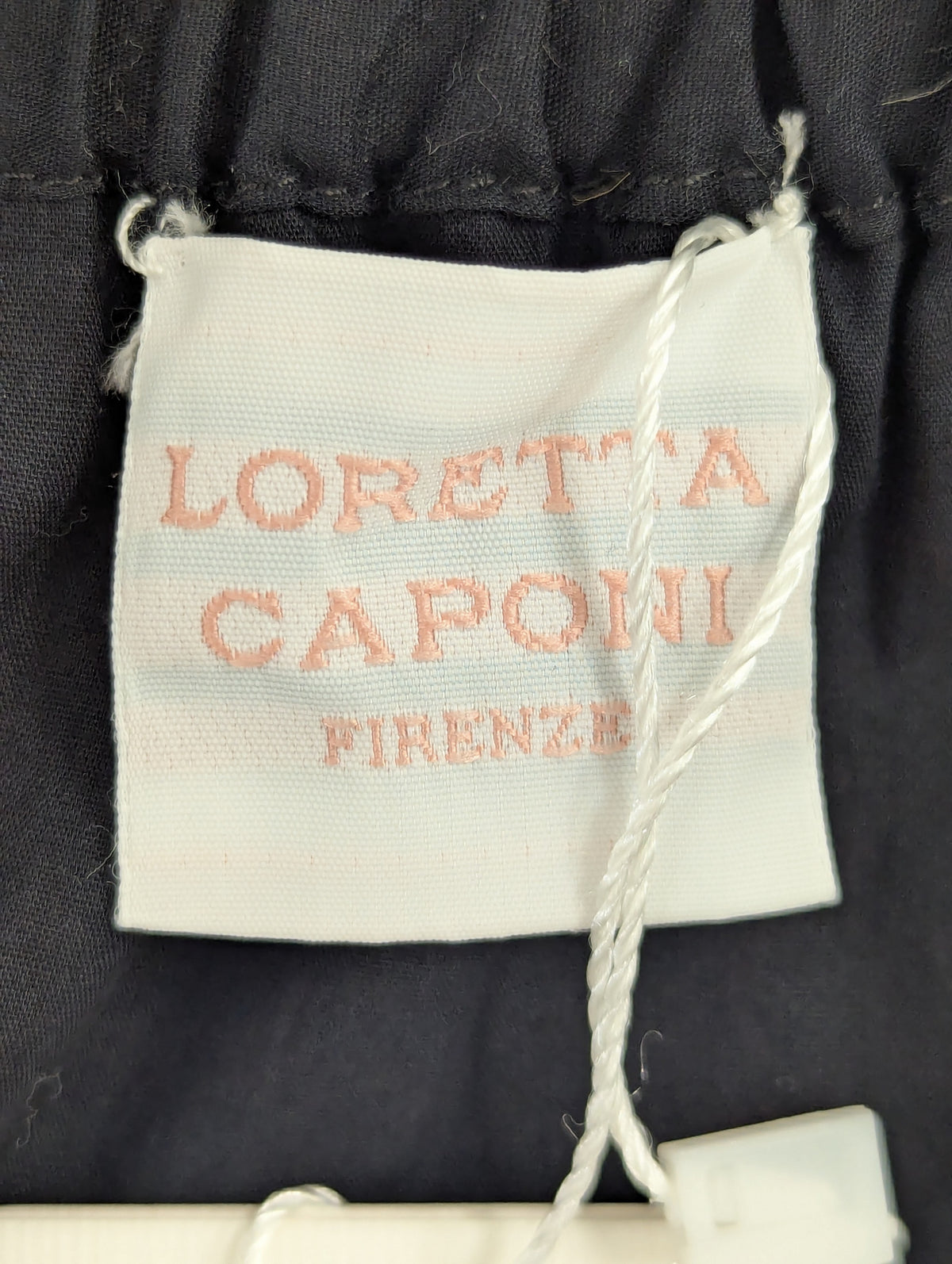 Loretta Caponi Black Cotton Bianca Dress