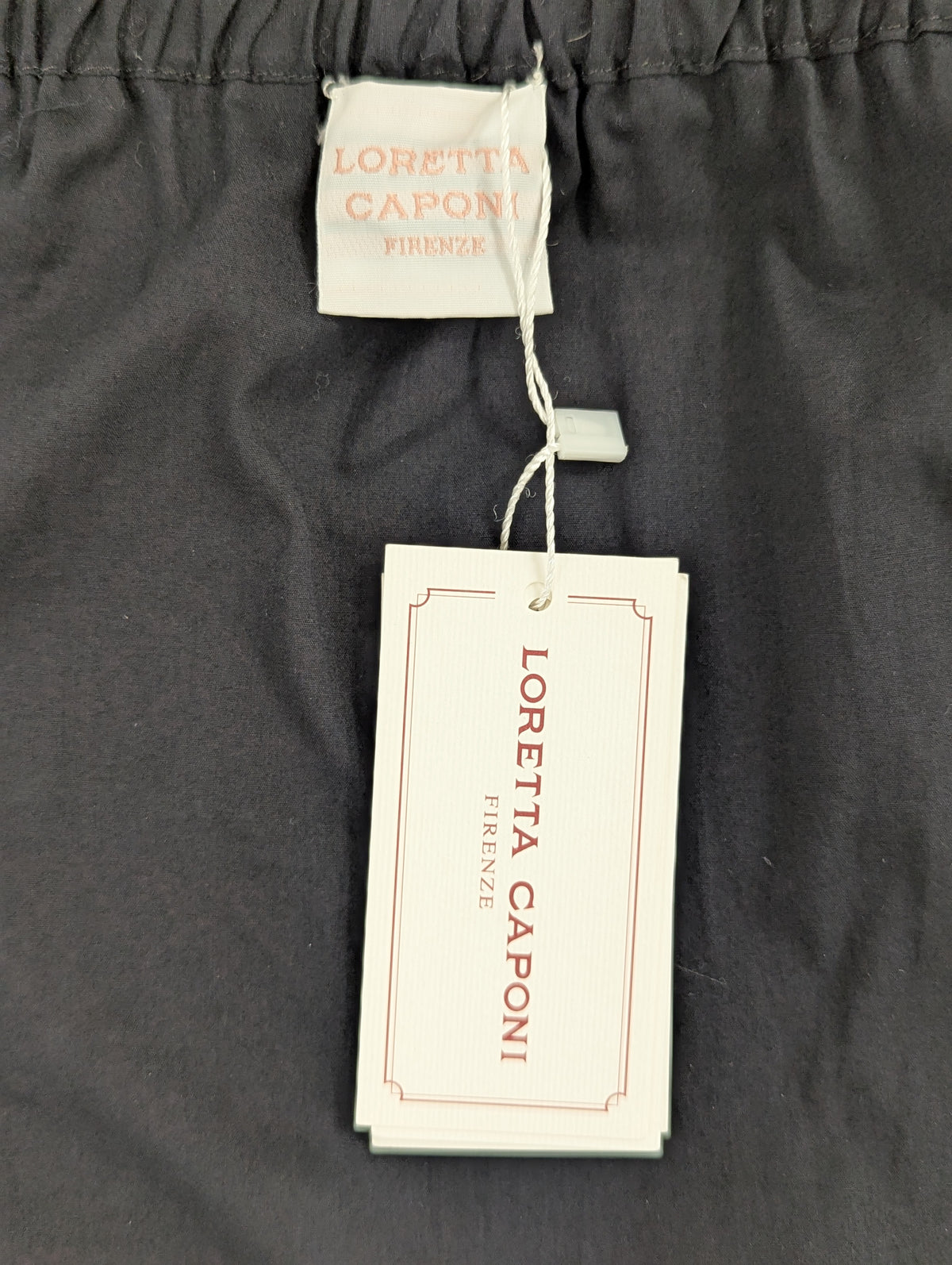 Loretta Caponi Black Cotton Bianca Dress