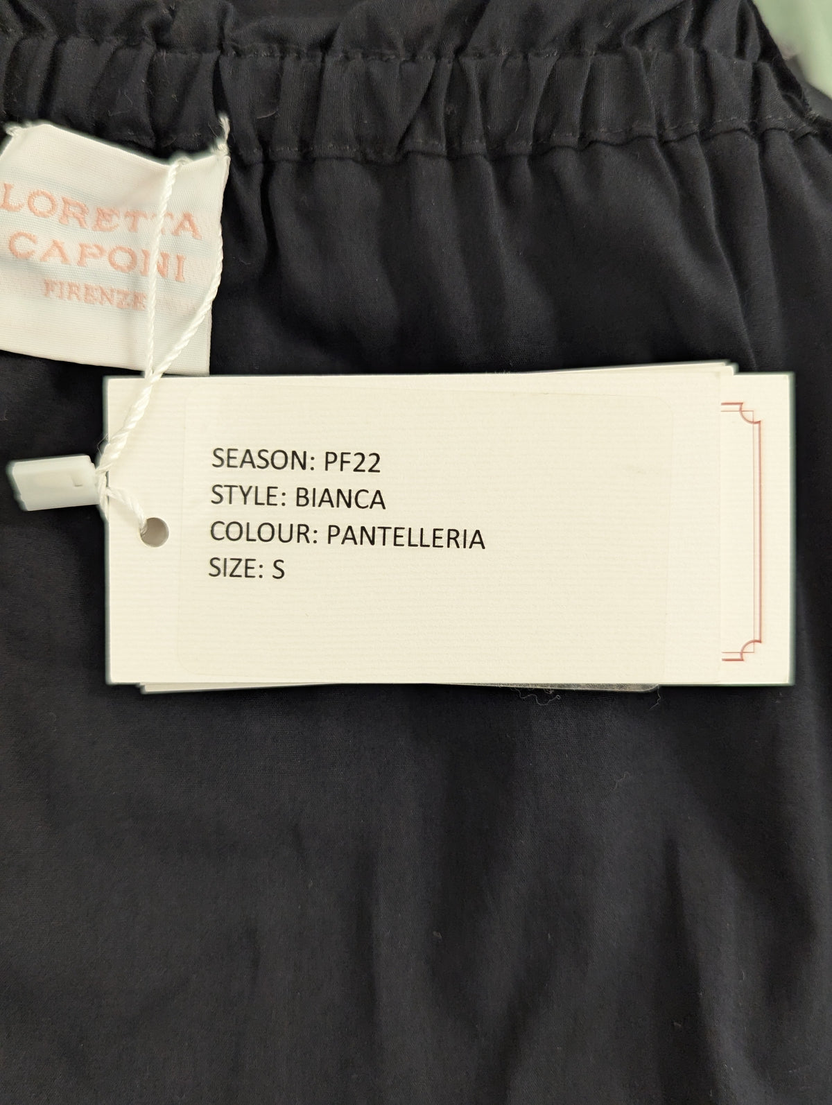 Loretta Caponi Black Cotton Bianca Dress
