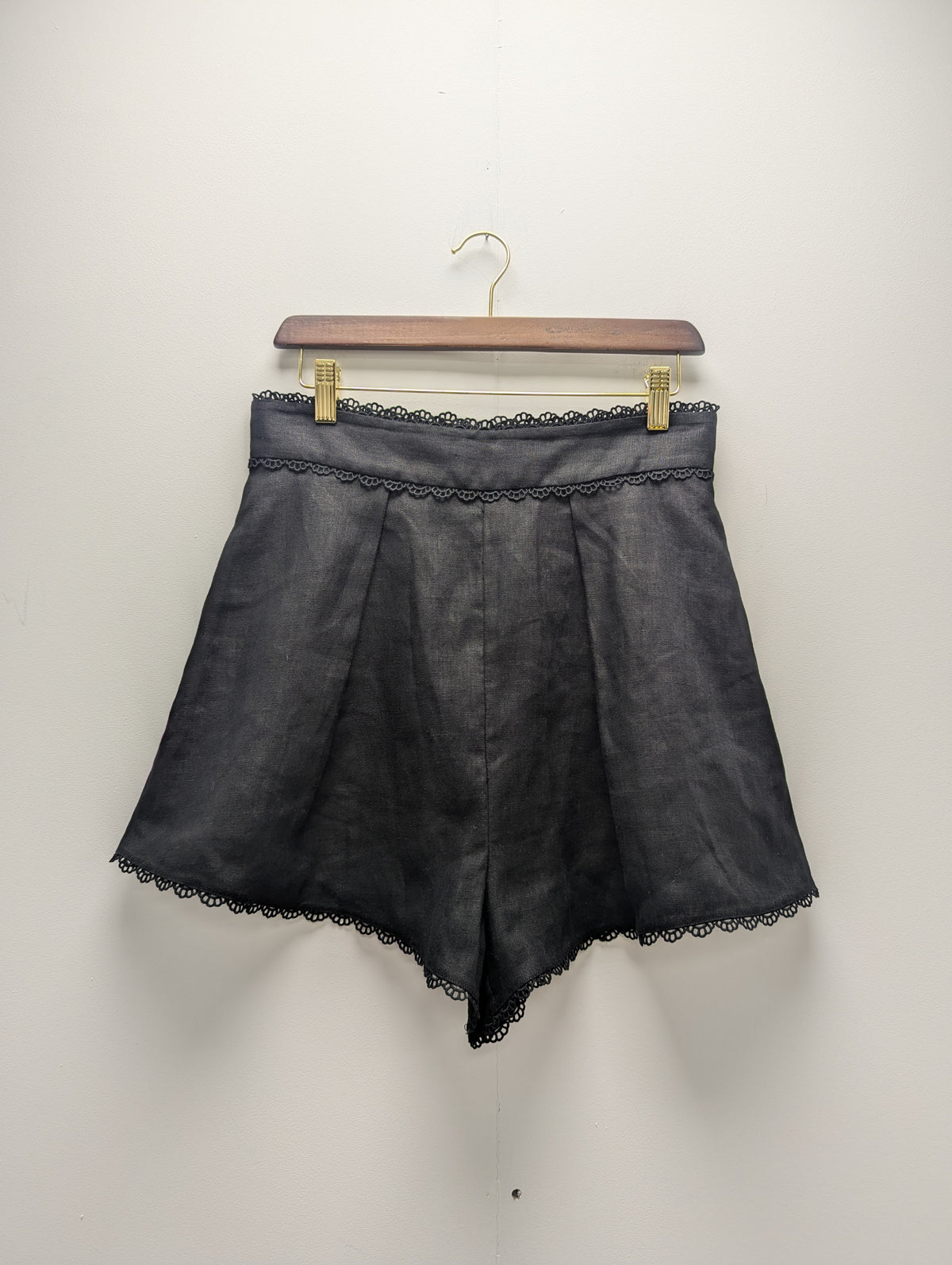 Zimmermann Black Linen Kirra Trim Short