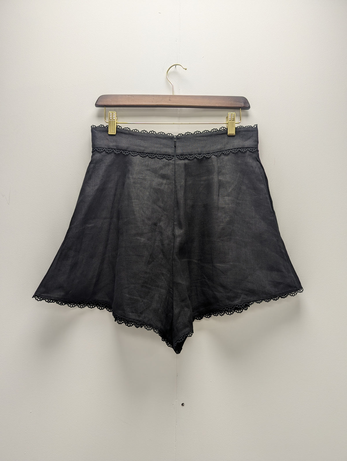 Zimmermann Black Linen Kirra Trim Short
