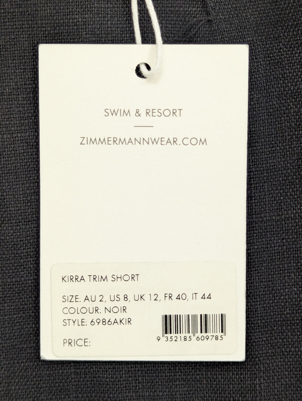 Zimmermann Black Linen Kirra Trim Short