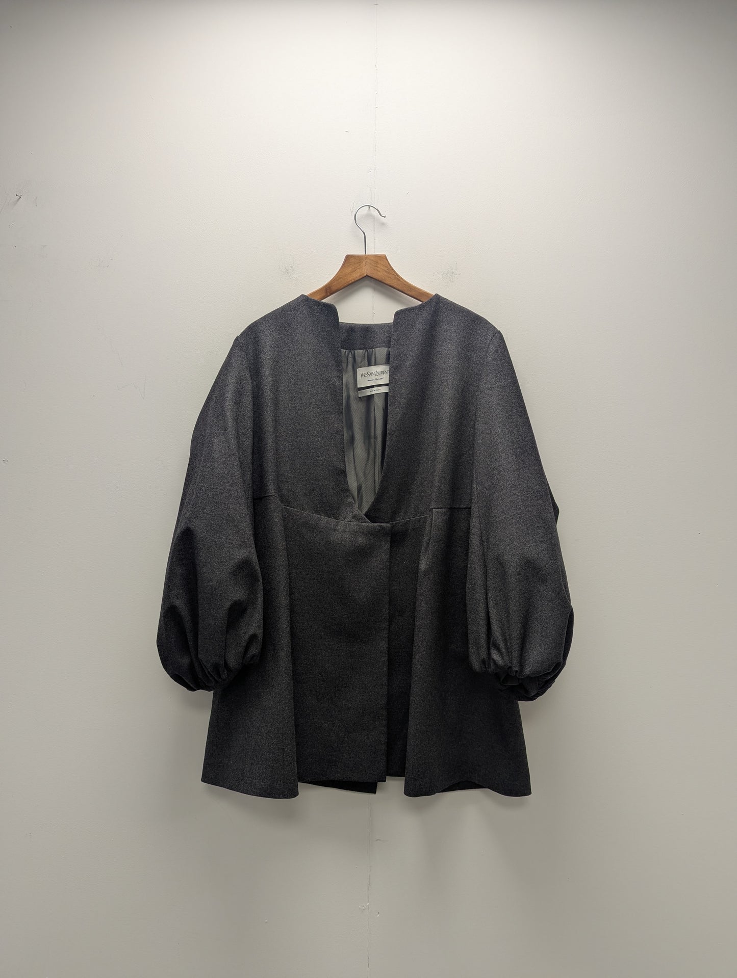 Yves Saint Laurent Grey Wool Cashmere Coat Dress A/W 2007