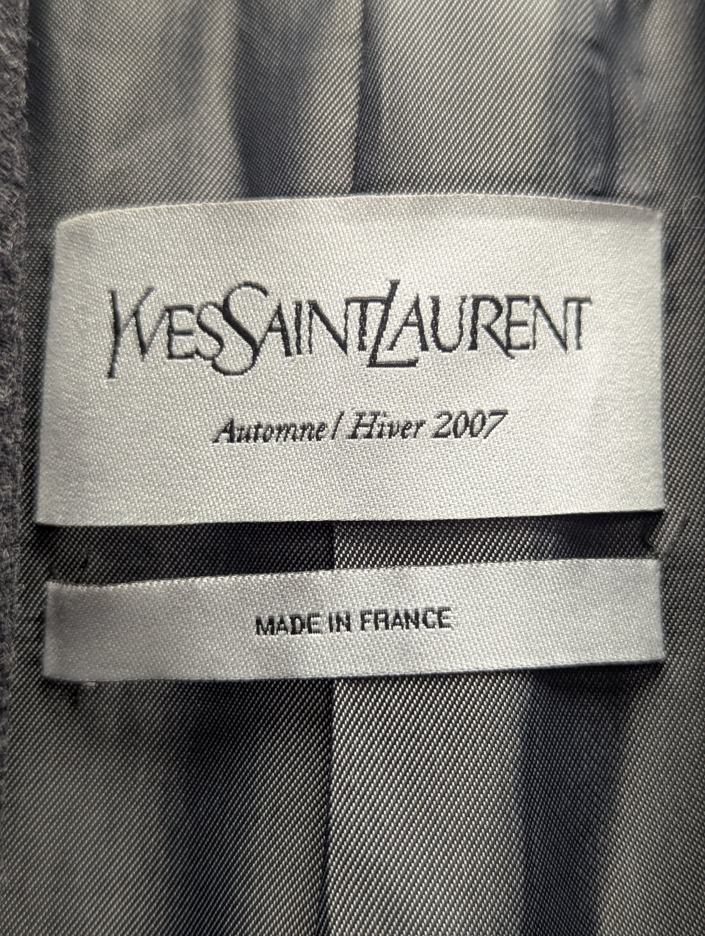 Yves Saint Laurent Grey Wool Cashmere Coat Dress A/W 2007