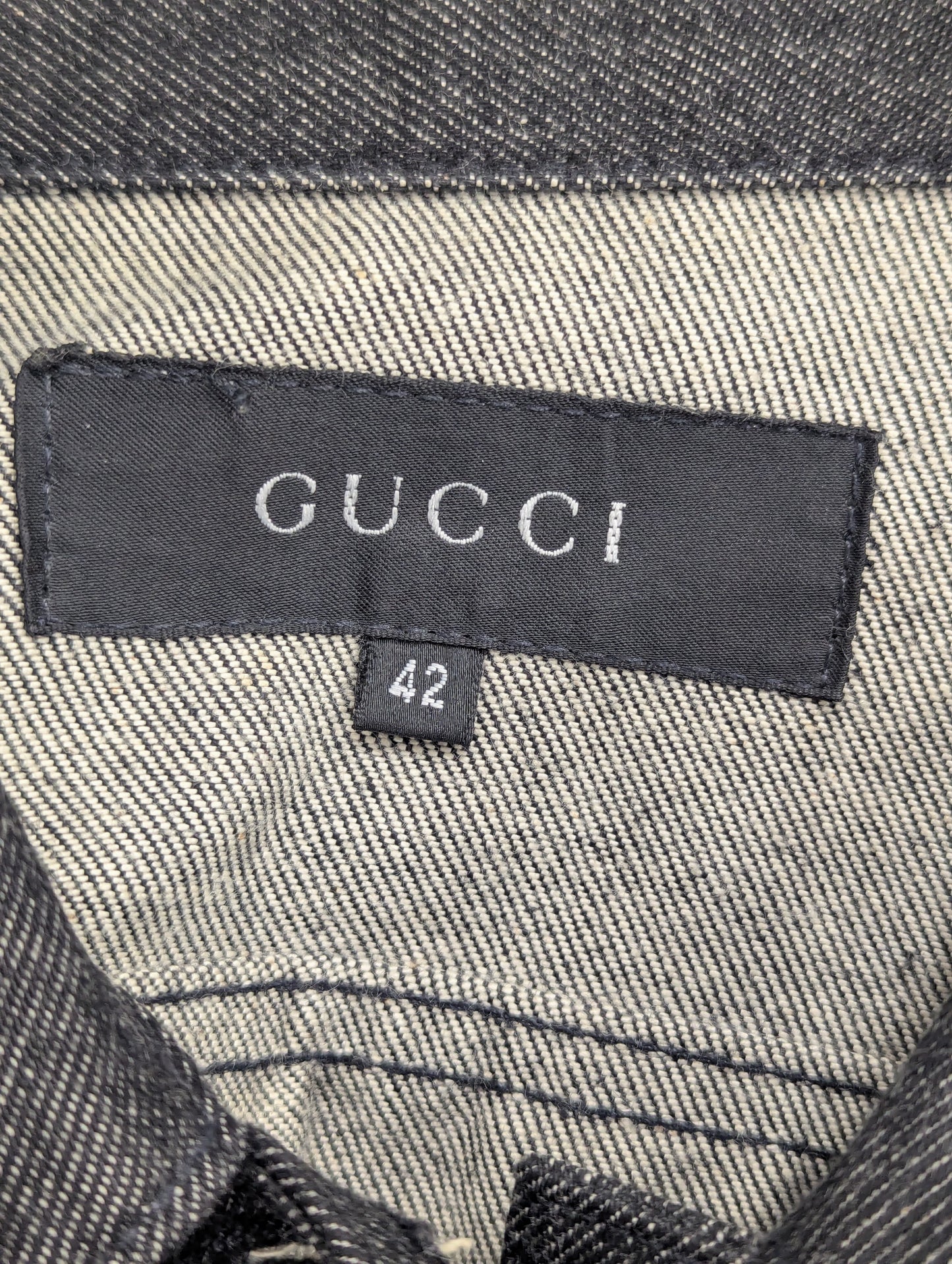 Gucci 1990s Tom Ford Blue Denim Jacket With Web Detailing