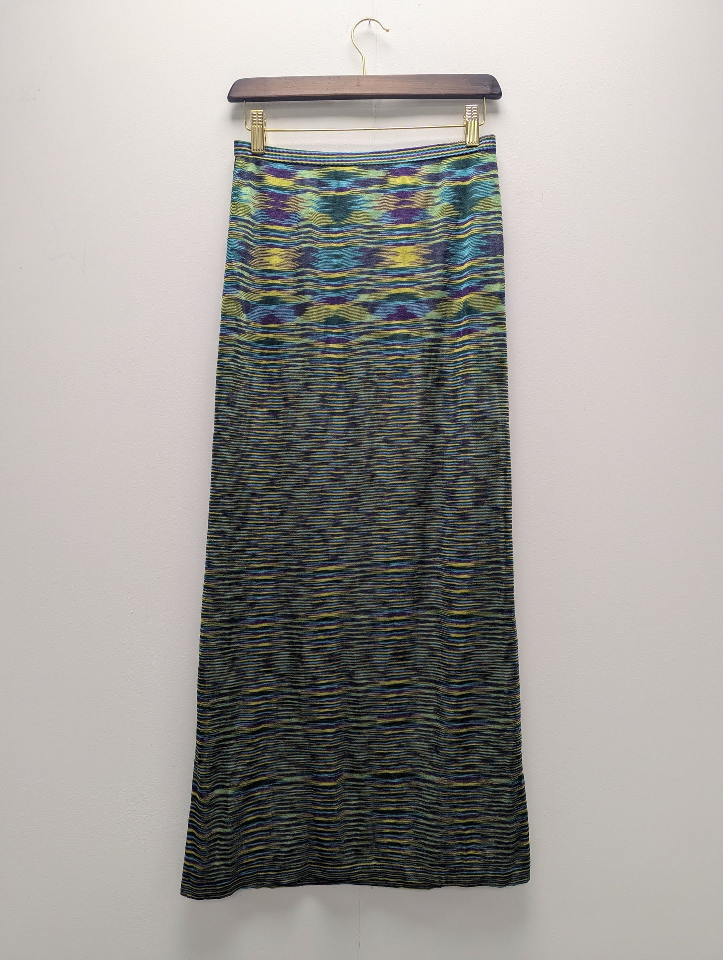 Missoni Green/Blue/Purple Knit Midi Skirt