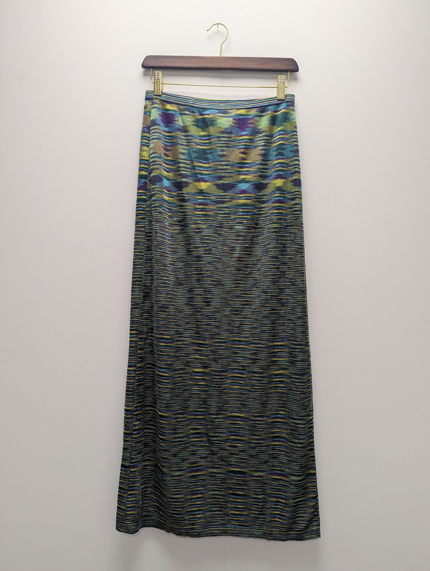 Missoni Green/Blue/Purple Knit Midi Skirt